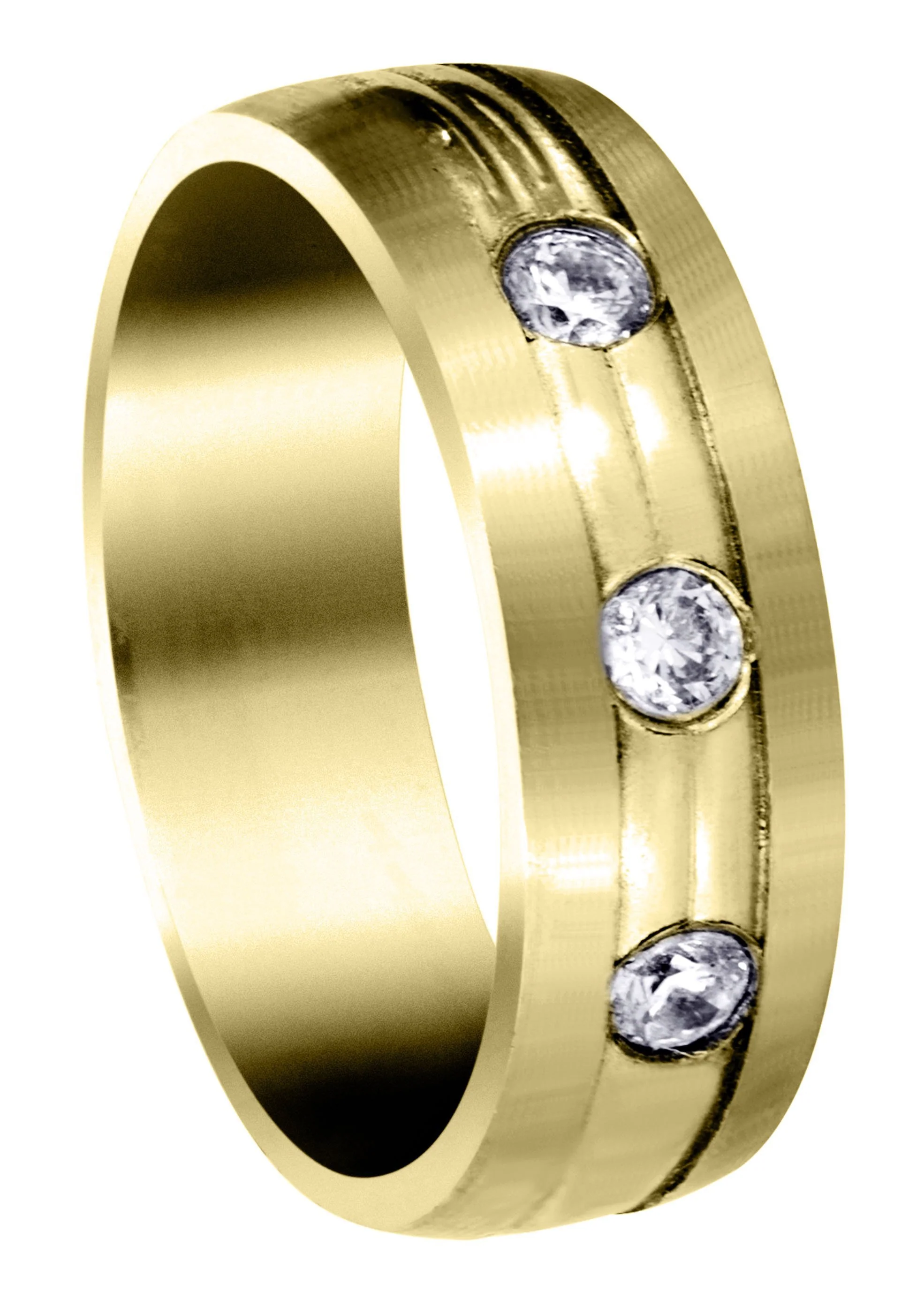 Yellow Gold Diamond Mens Wedding Band | 0.36 Carats (Brennan)