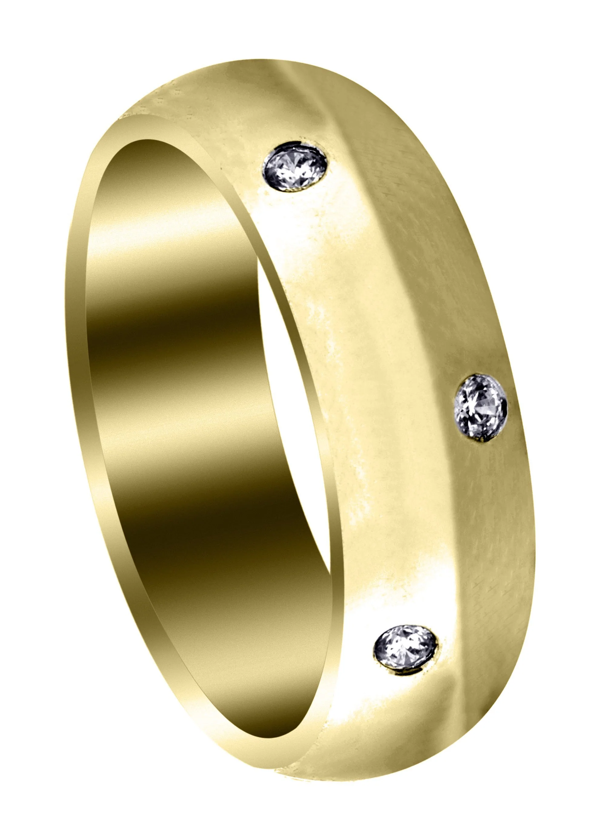 Yellow Gold Diamond Mens Wedding Band | 0.36 Carats | High Polish Finish (Solomon)