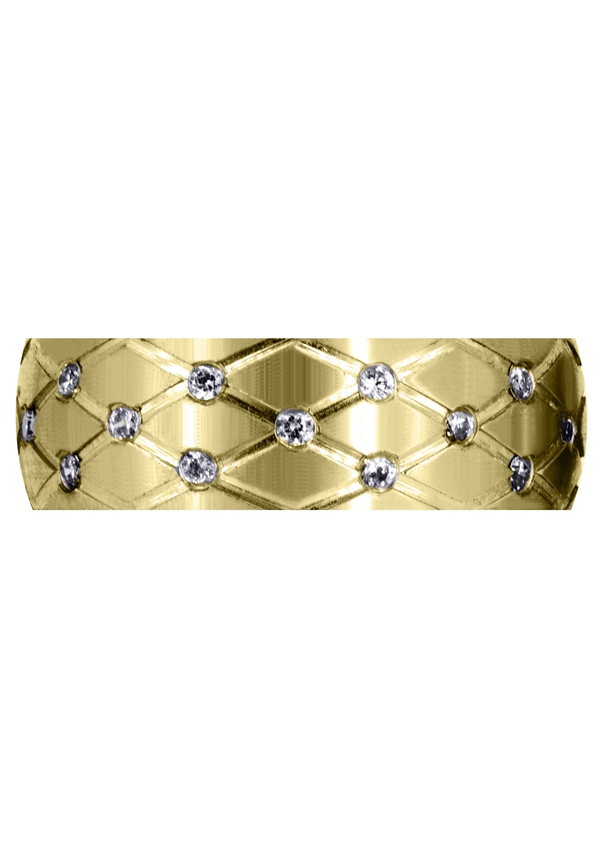 Yellow Gold Diamond Mens Wedding Band | 0.45 Carats | Satin Finish (Reid) - Image 2