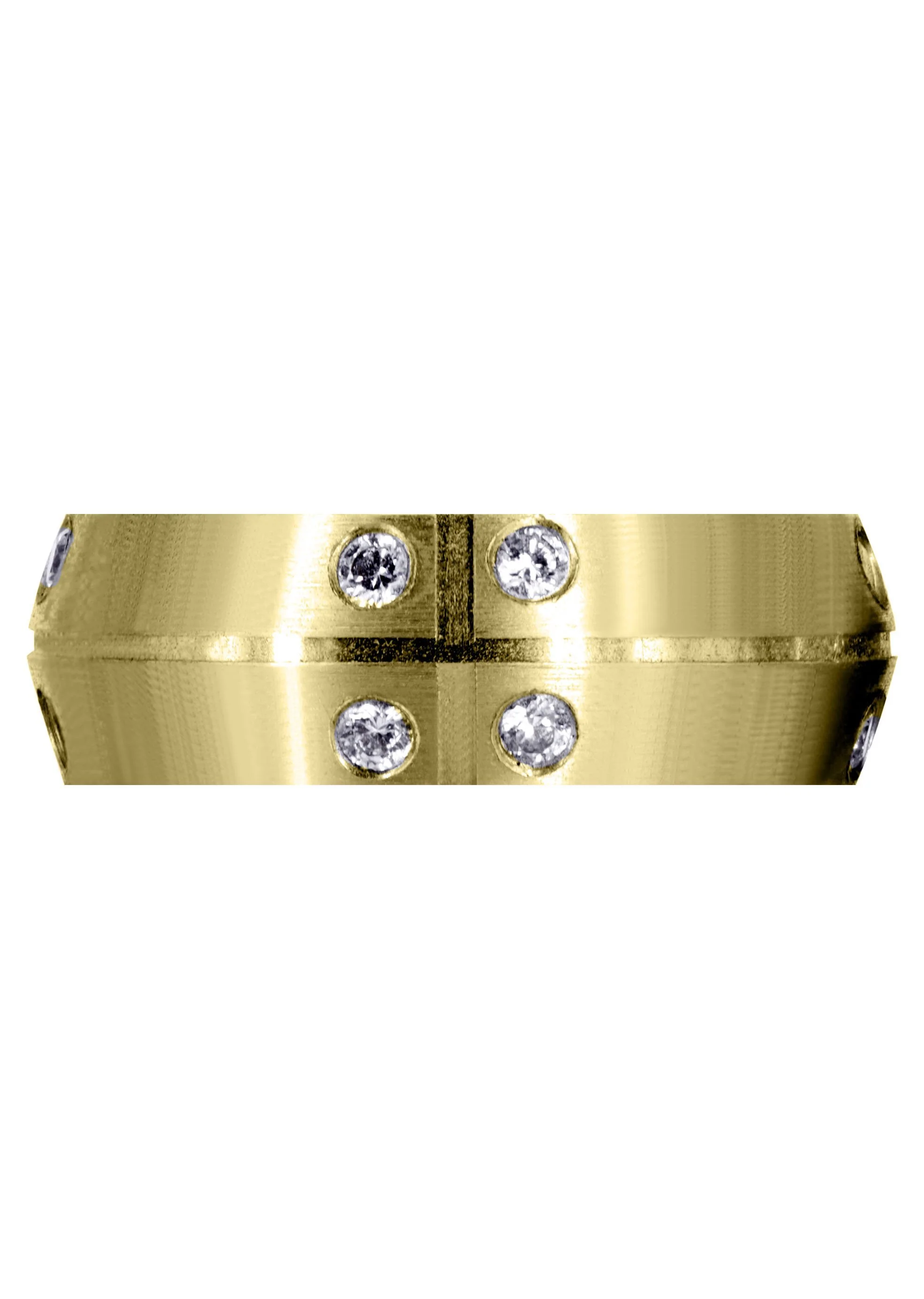Yellow Gold Diamond Mens Wedding Band | 0.48 Carats | Satin Finish (Joaquin) - Image 2