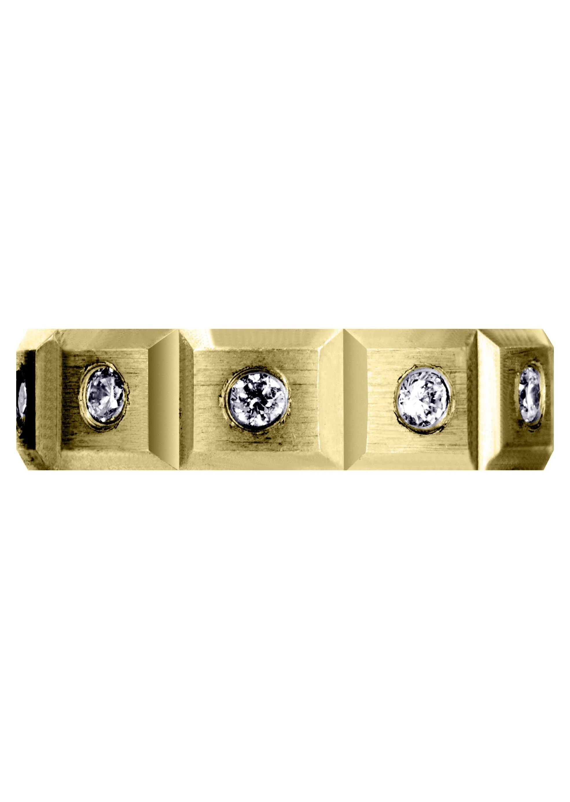 Yellow Gold Diamond Mens Wedding Band | 0.5 Carats | Satin Finish (Tobias) - Image 2