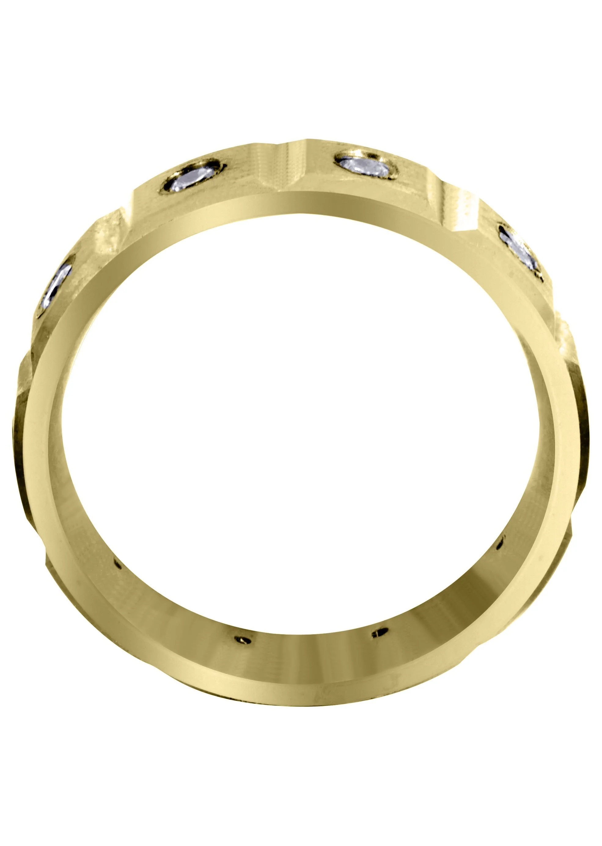 Yellow Gold Diamond Mens Wedding Band | 0.5 Carats | Satin Finish (Tobias) - Image 3