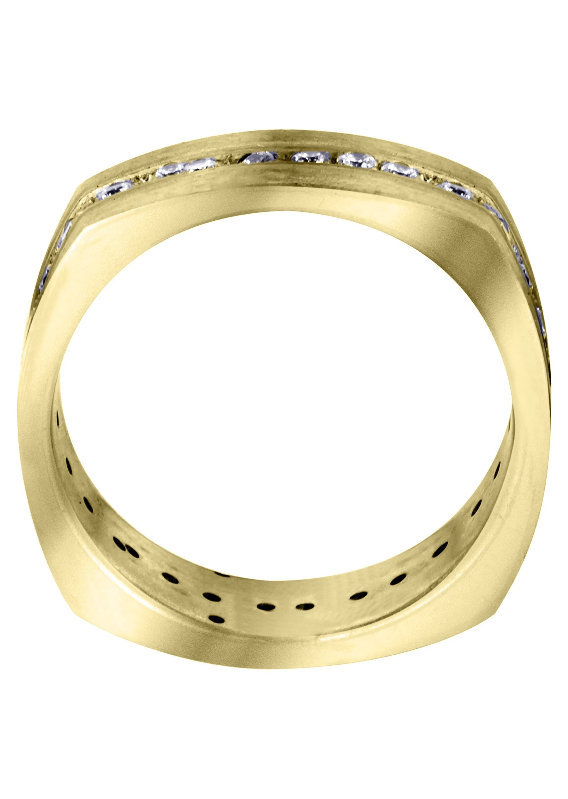 Yellow Gold Diamond Mens Wedding Band | 0.51 Carats | Satin Finish (Tate) - Image 3