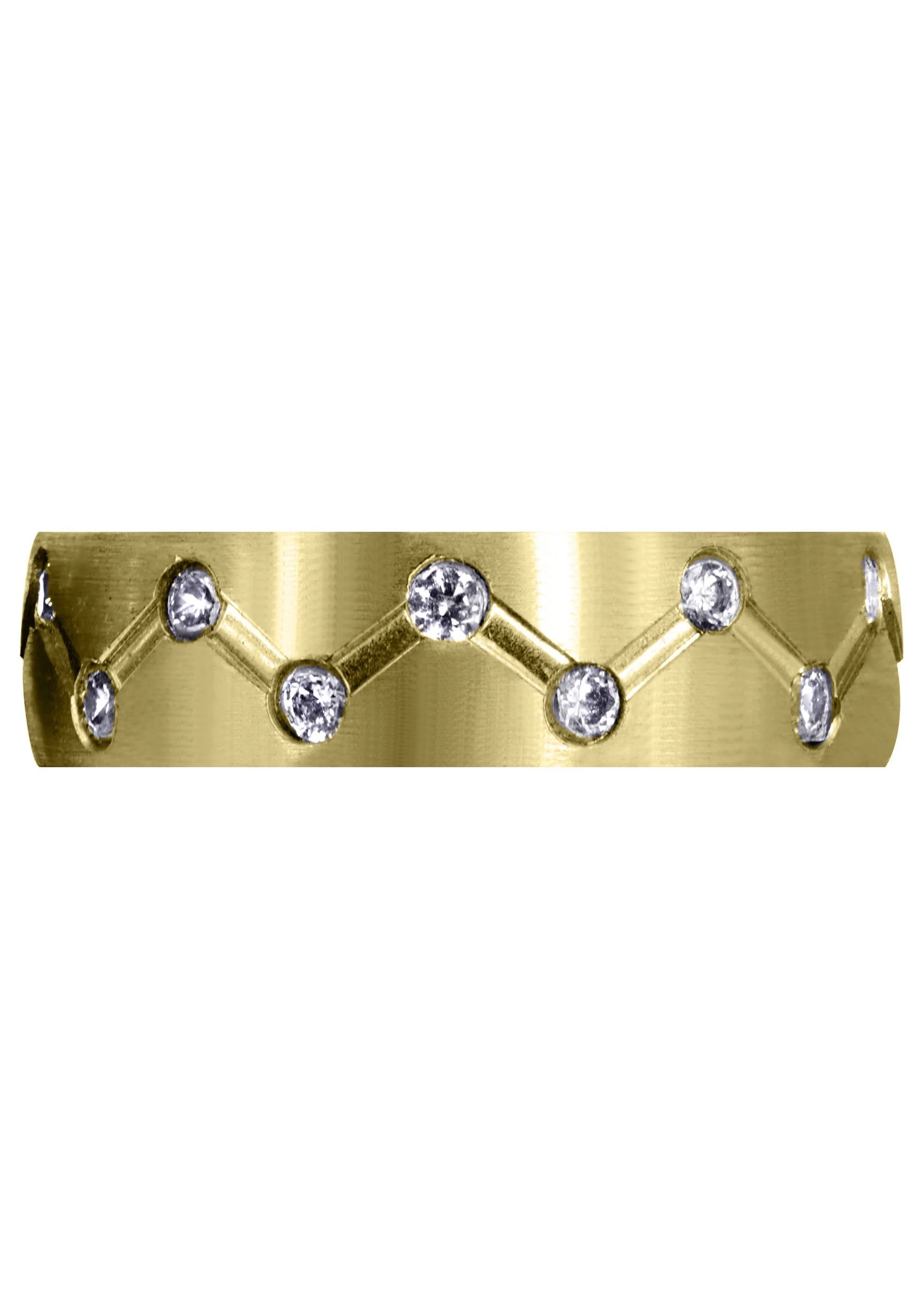 Yellow Gold Diamond Mens Wedding Band | 0.54 Carats | Satin Finish (Dominick) - Image 2