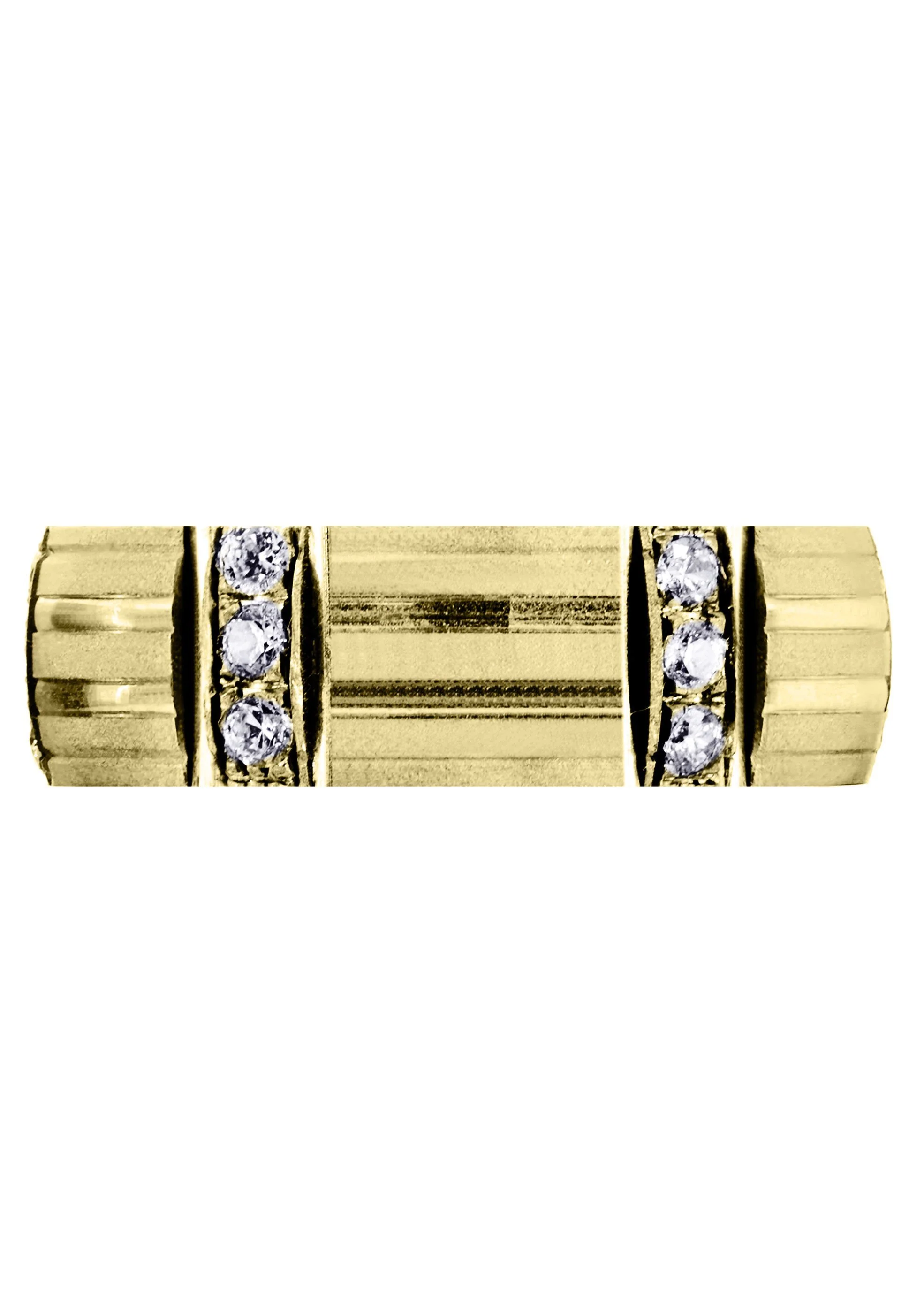 Yellow Gold Diamond Mens Wedding Band | 0.54 Carats | Wire Matt Finish (Kade) - Image 2