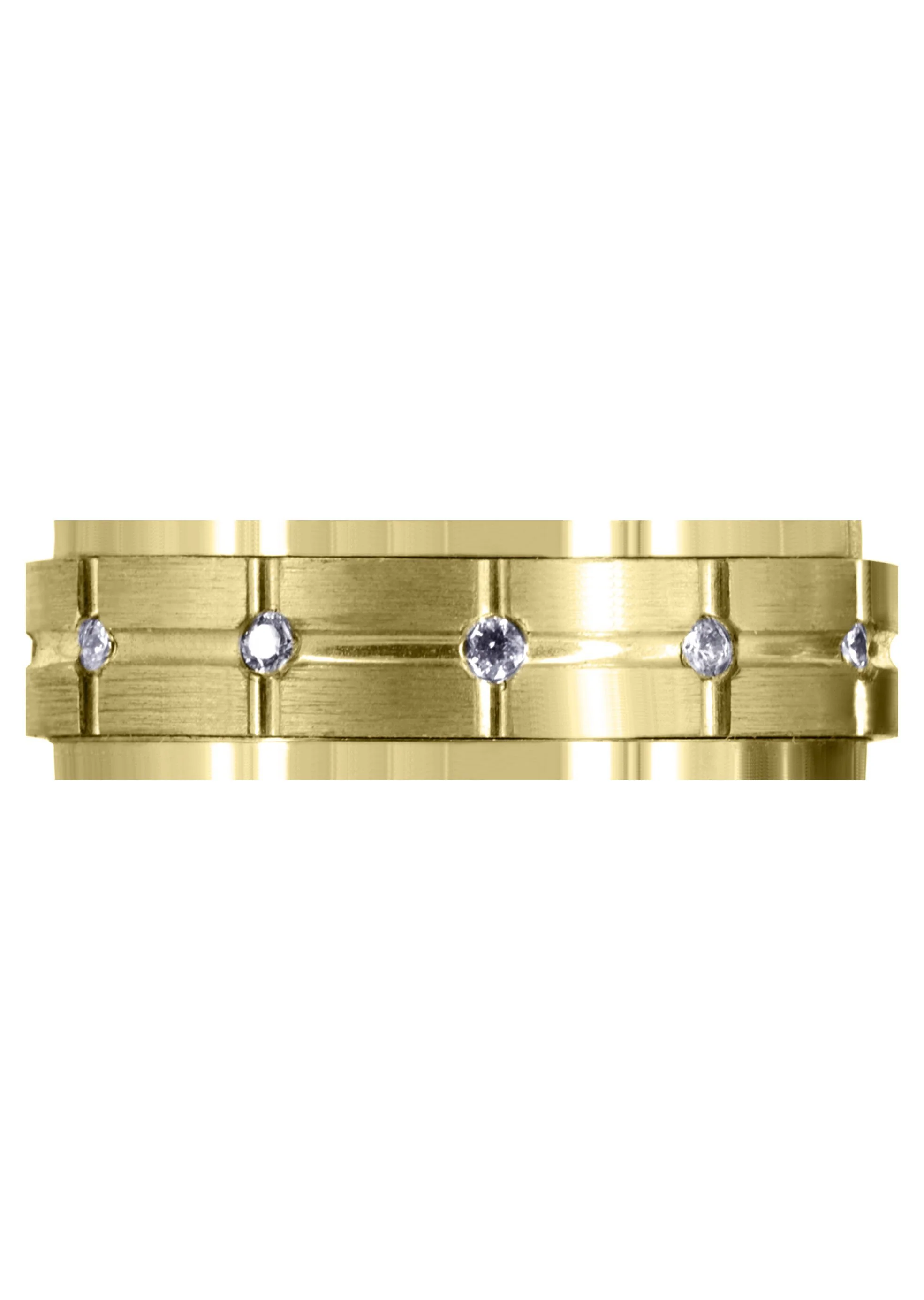 Yellow Gold Diamond Mens Wedding Band | 0.6 Carats | Satin Finish (Trevor) - Image 2