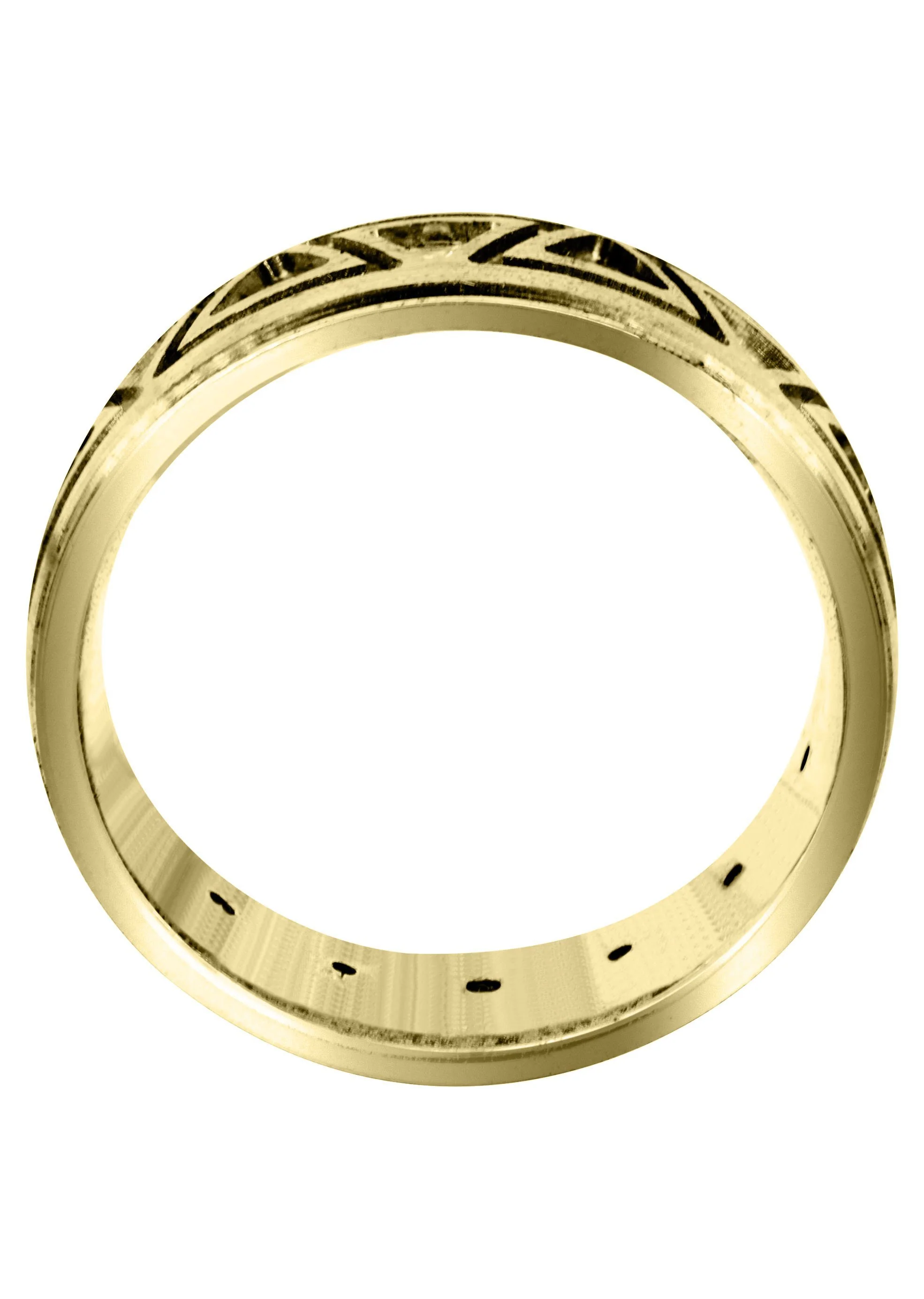 Yellow Gold Diamond Mens Wedding Band | 0.64 Carats | Satin / High Polish Finish (Killian) - Image 3