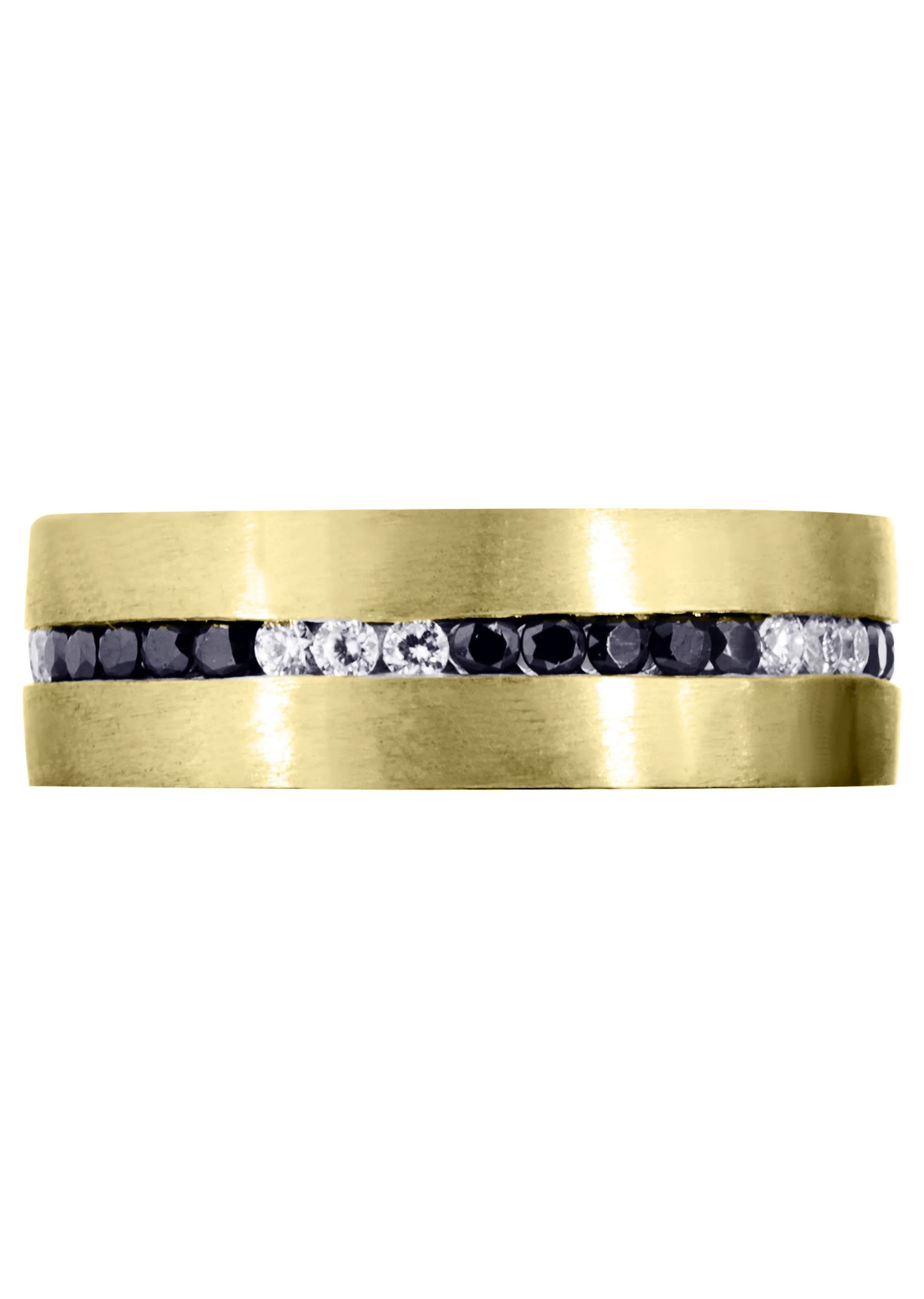 Yellow Gold Diamond Mens Wedding Band | 0.8 Carats | Satin Finish (Pedro) - Image 3