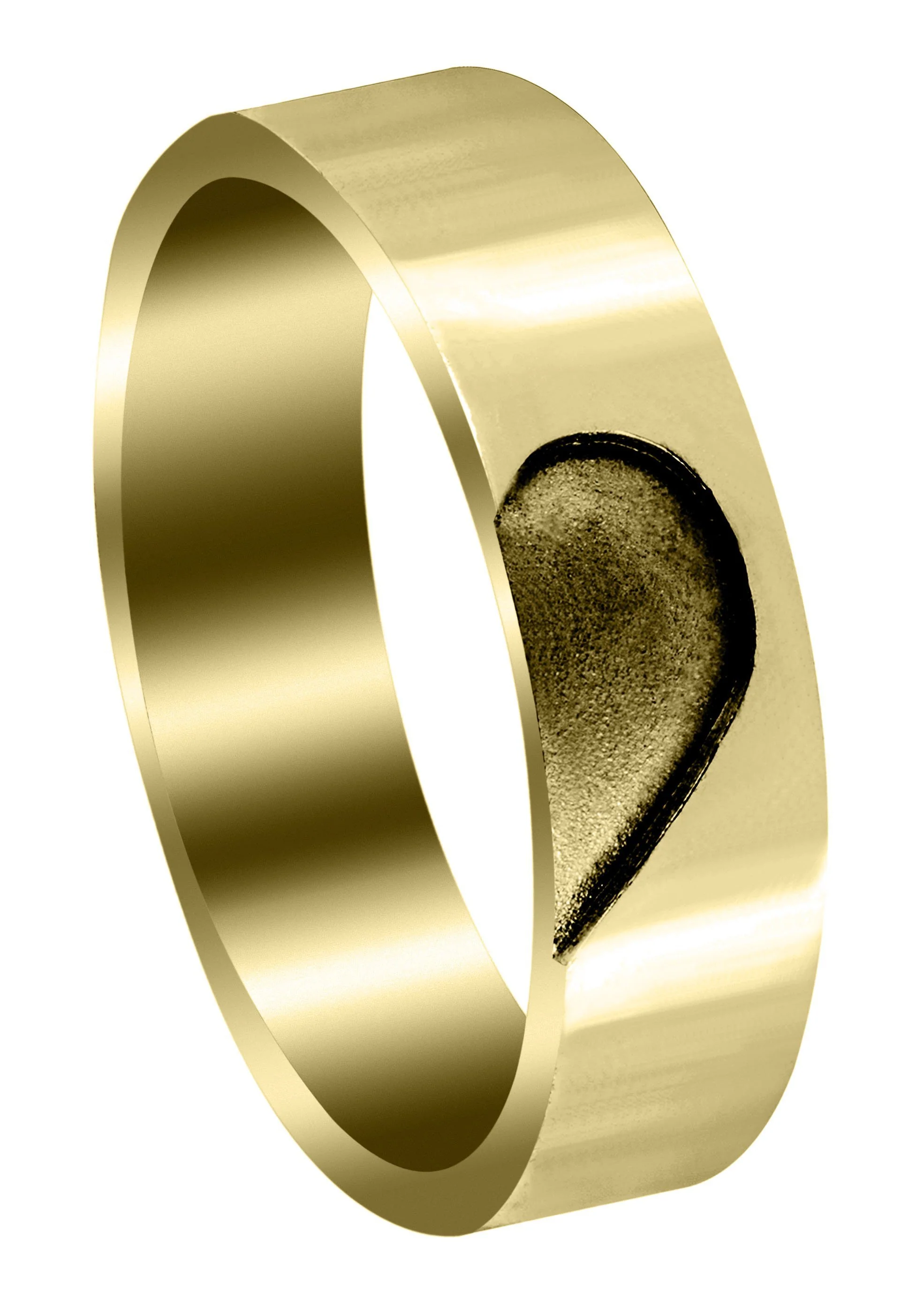 Yellow Gold Mens Wedding Band | High Polish Finish (Beckham)