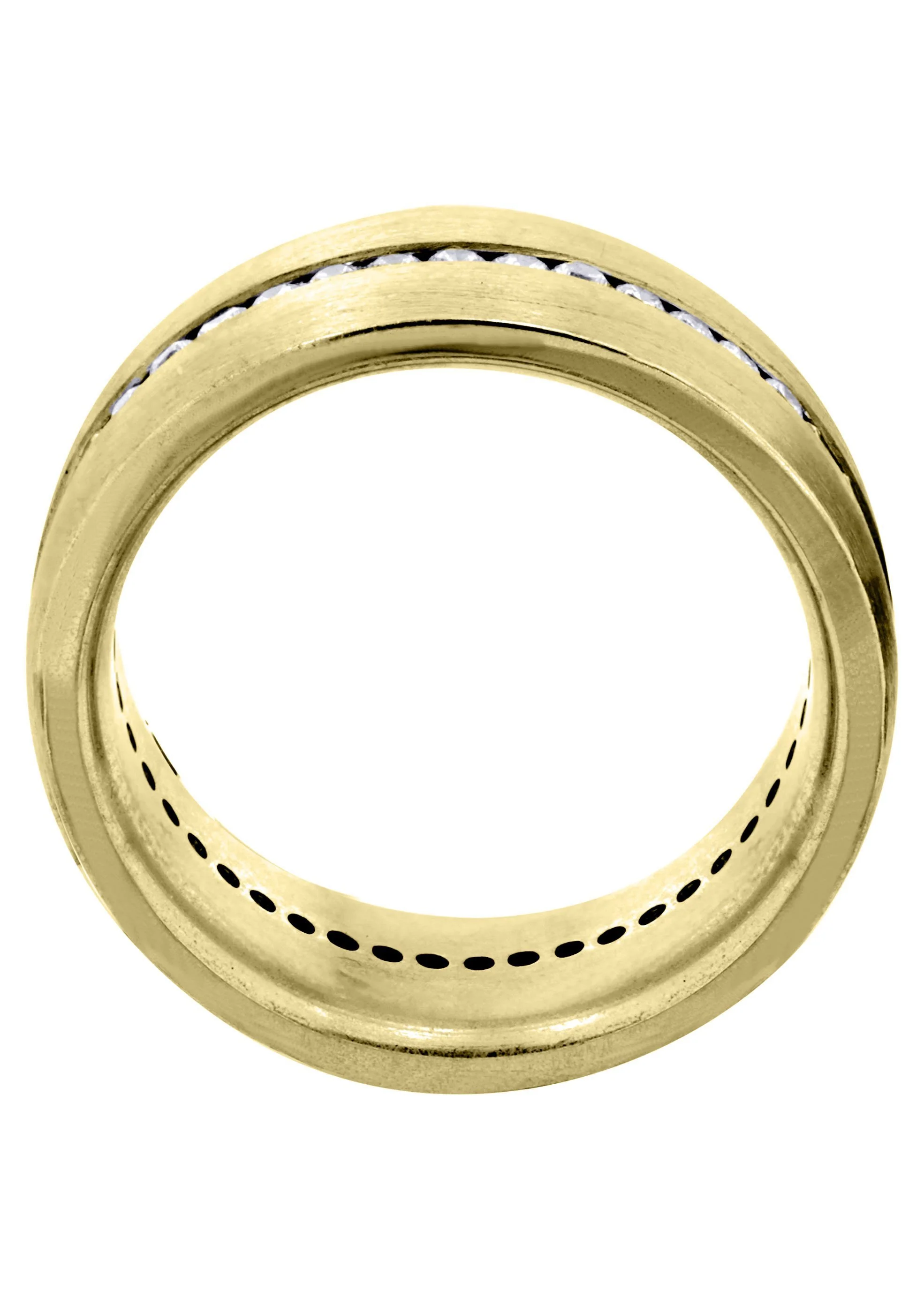 Yellow Gold Diamond Mens Wedding Band | 1.41 Carats | Satin Finish (Russell) - Image 2
