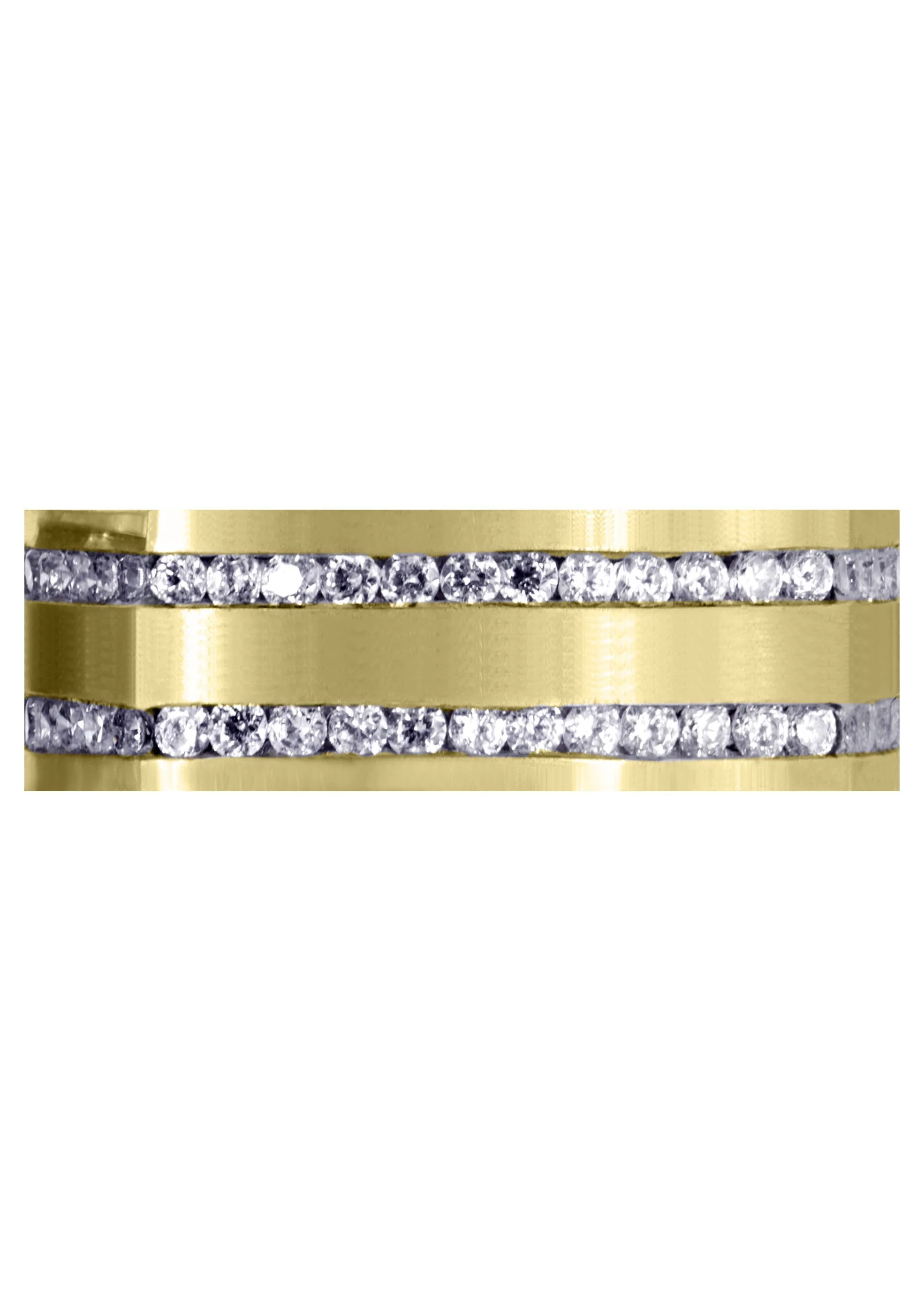 Yellow Gold Diamond Mens Wedding Band | 1.44 Carats | Satin Finish (Cruz) - Image 2
