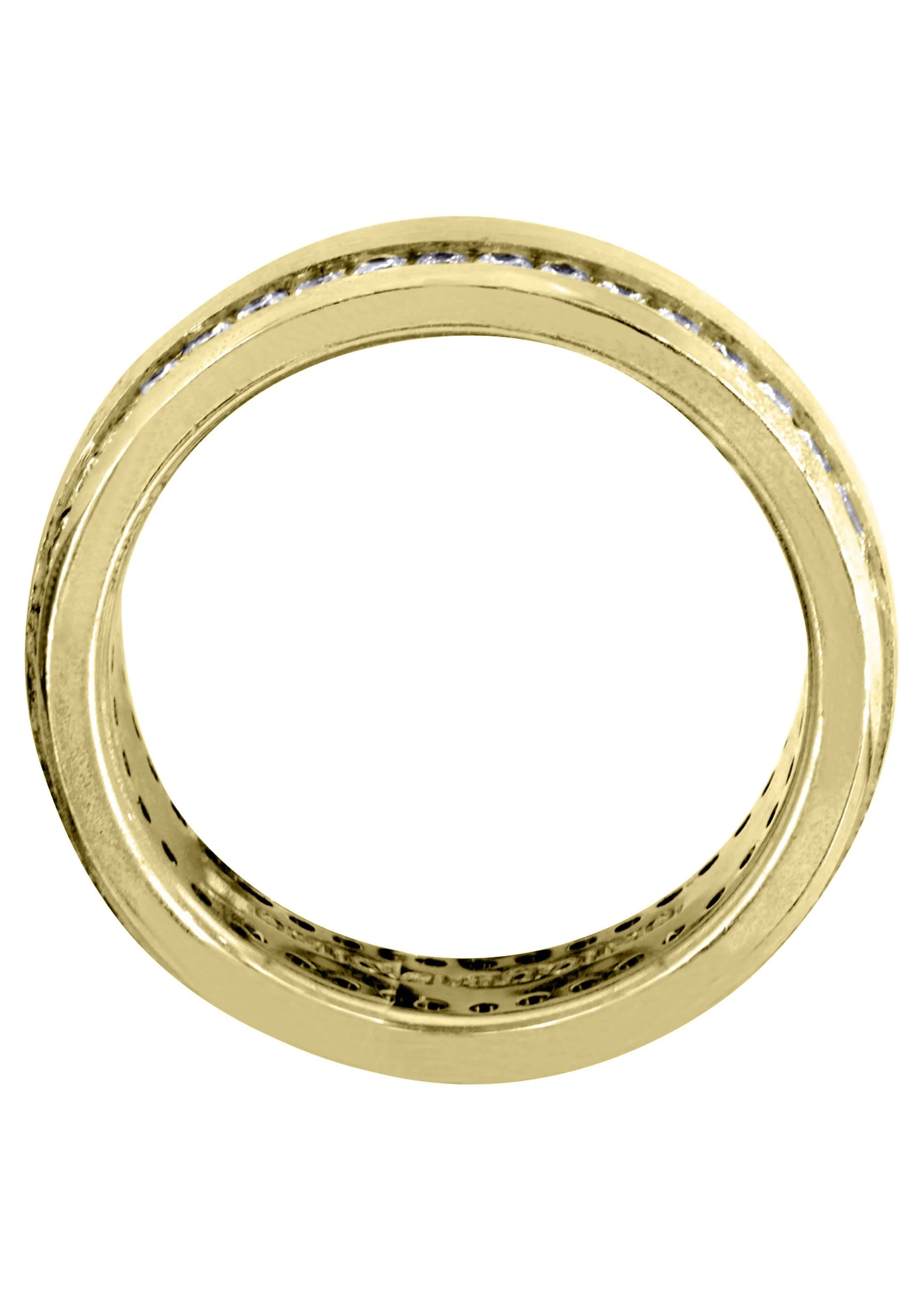 Yellow Gold Diamond Mens Wedding Band | 1.68 Carats | Satin Finish (Ari) - Image 3