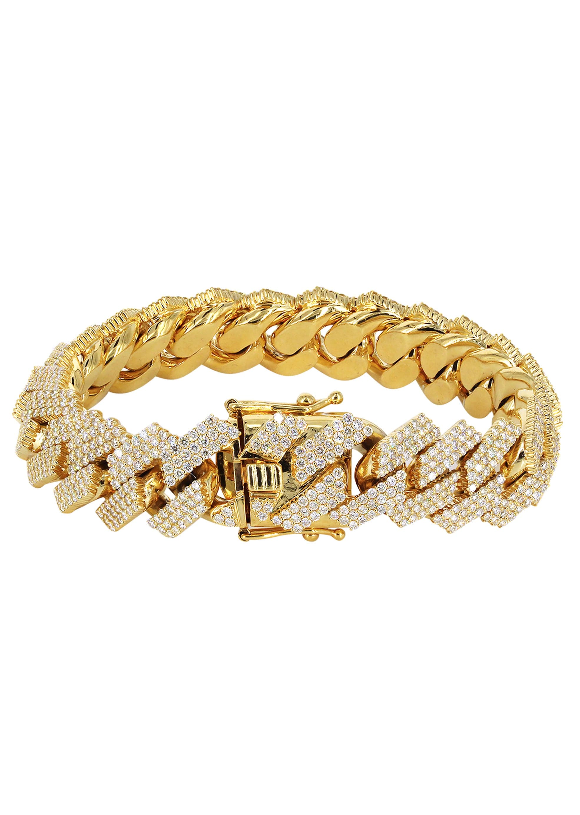 Diamond Miami Cuban Link Prong Bracelet ( 17 MM ) - Image 2