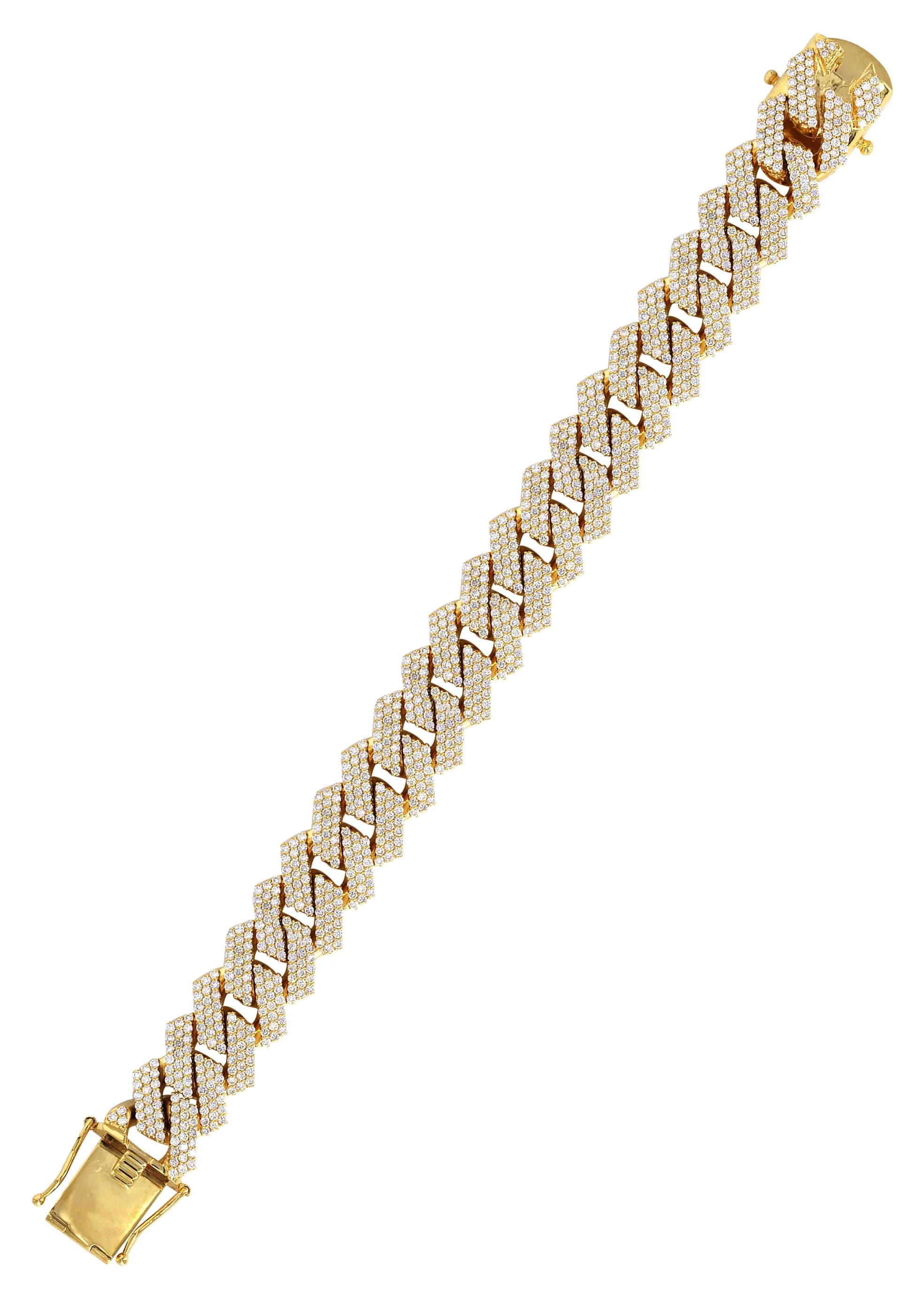 Diamond Miami Cuban Link Prong Bracelet ( 17 MM ) - Image 4