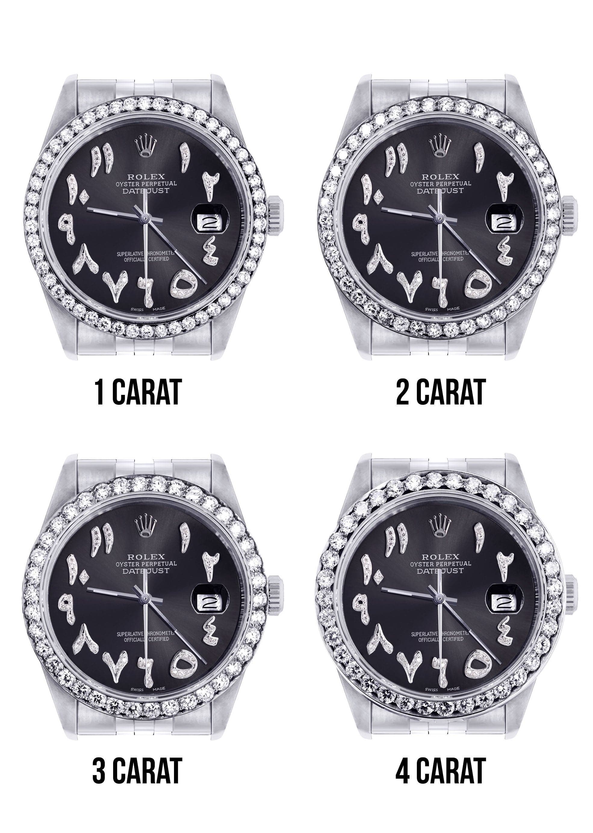 116200 | Hidden Clasp | Diamond Rolex Datejust Watch | 36 MM | Custom Arabic Diamond Dial | Jubilee Band | Diamond Bezel - Image 7