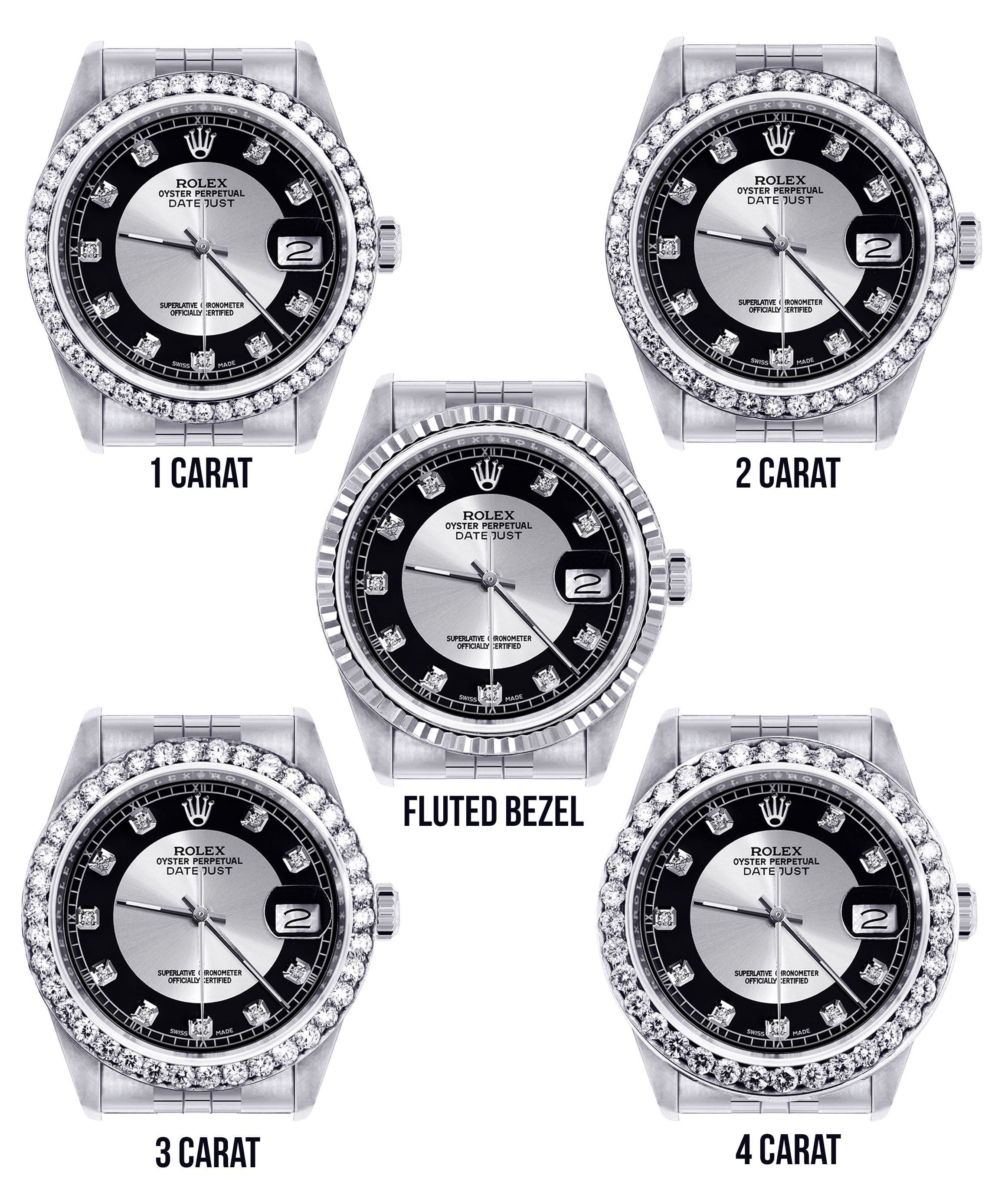 Diamond Mens Rolex Datejust Watch 16200 | 36MM | Tuxedo Diamond Dial | Jubilee Band - Image 3