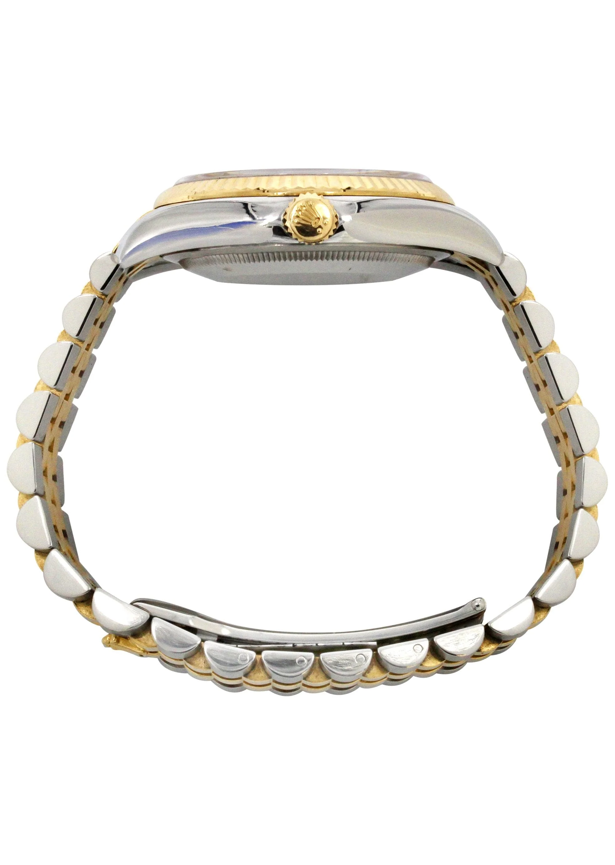 116233 | Hidden Clasp | Diamond Rolex Datejust Two Tone | 36MM | Green Diamond Mother Of Pearl Dial | Jubilee Band - Image 4