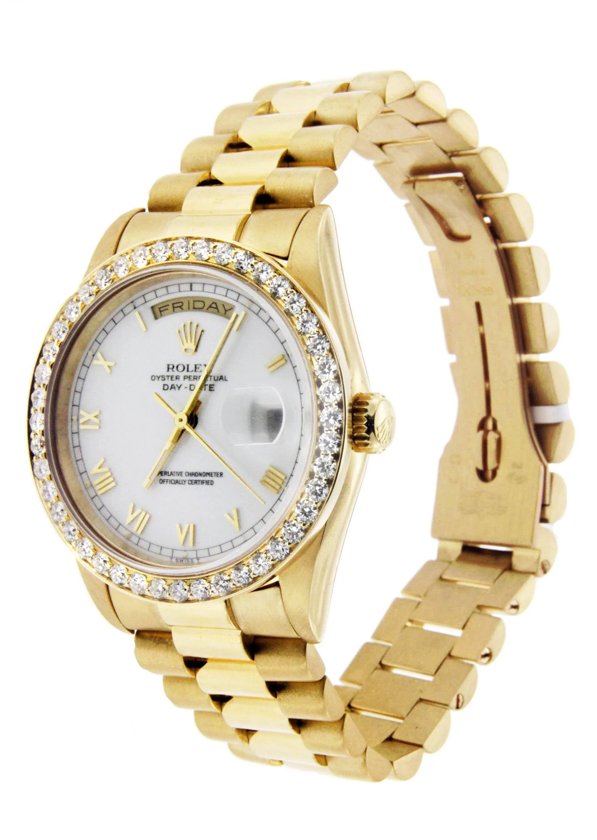 Diamond Rolex Day-Date | 18K Yellow Gold - Image 3