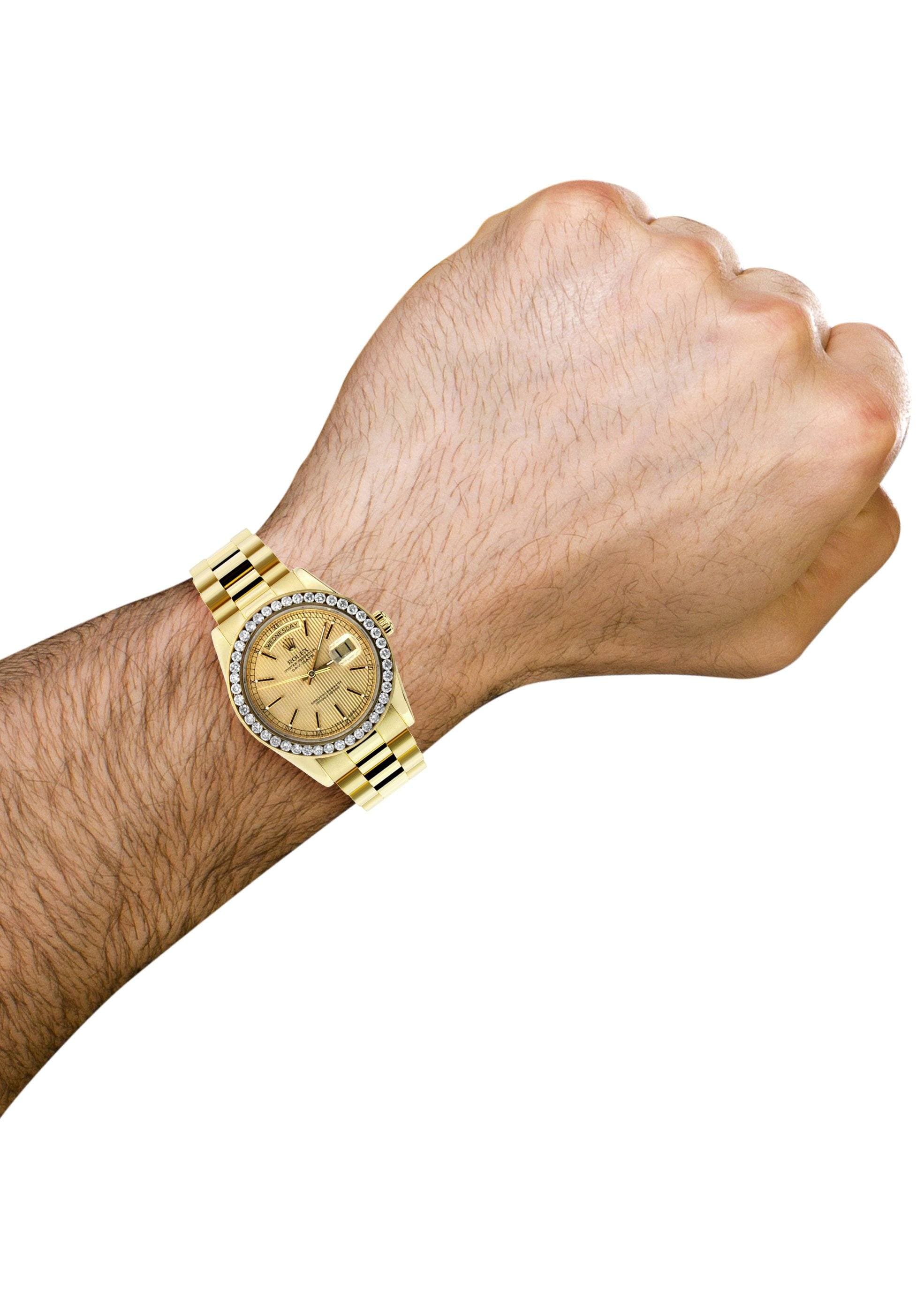 Diamond Rolex Day-Date | 18K Yellow Gold - Image 5