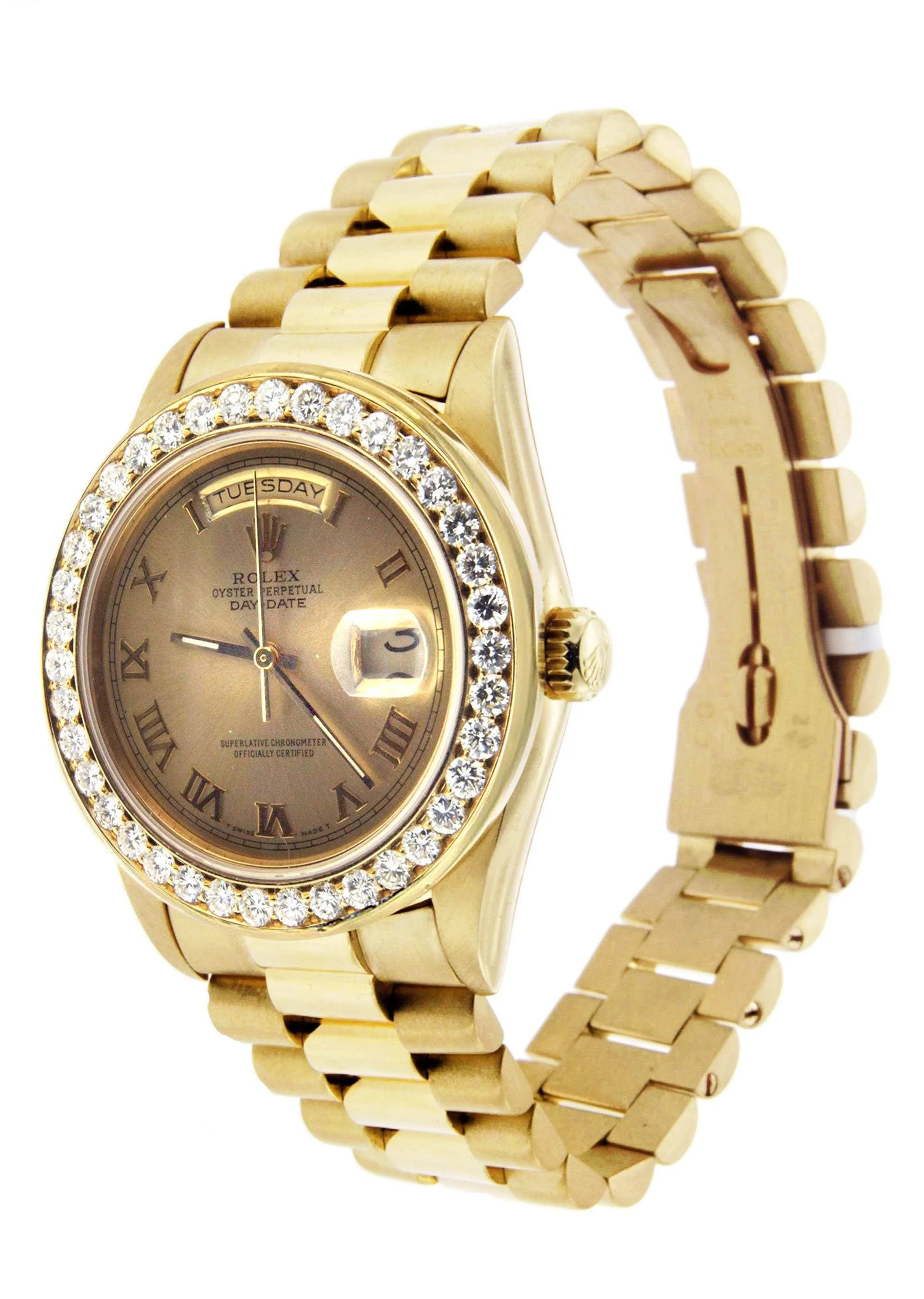 Diamond Rolex Day-Date | 18K Yellow Gold - Image 3