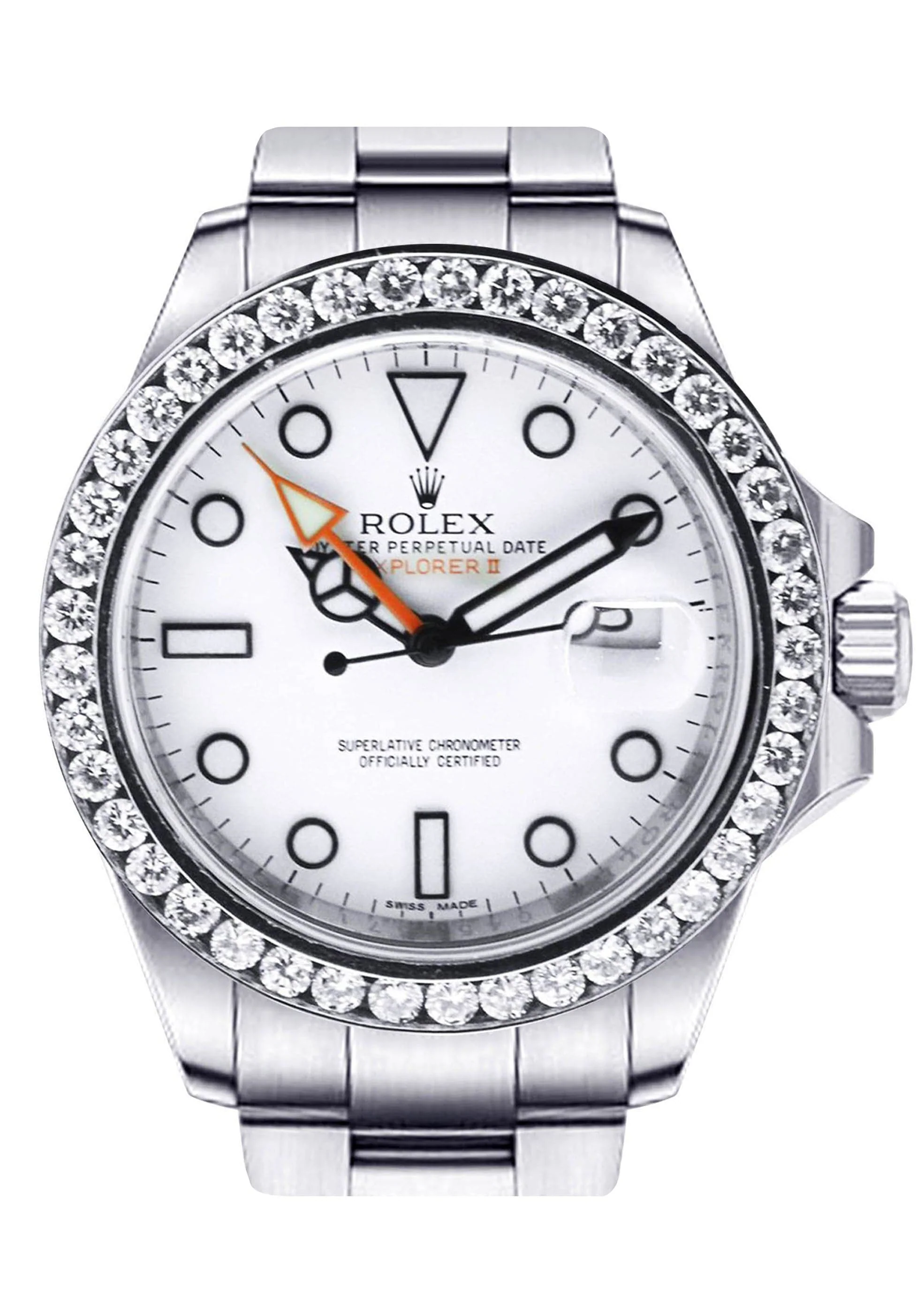 Diamond Rolex Explorer 2 | Stainless Steel | 42 Mm