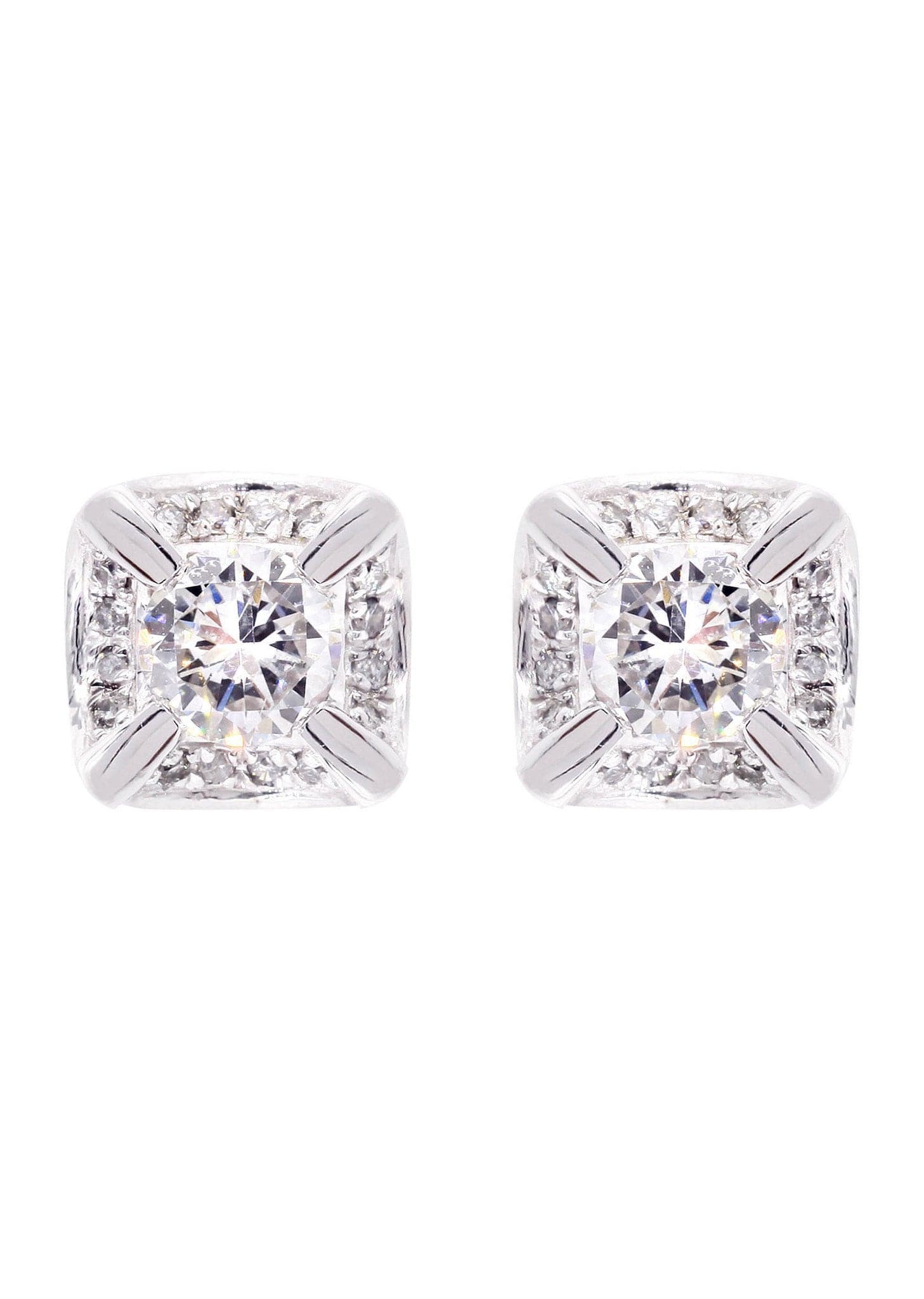 Diamond Stud Earrings For Men | 14K White Gold | 0.62 Carats