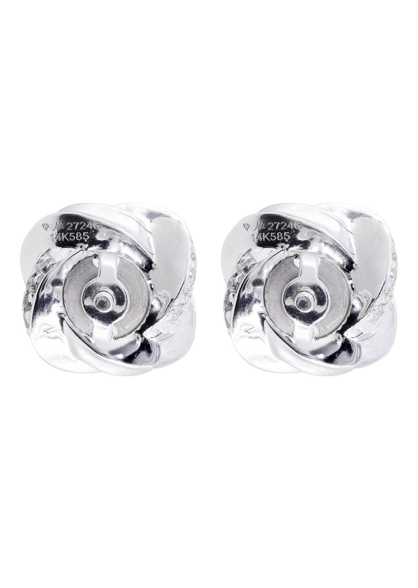 Diamond Stud Earrings For Men | 14K White Gold | 0.73 Carats - Image 3