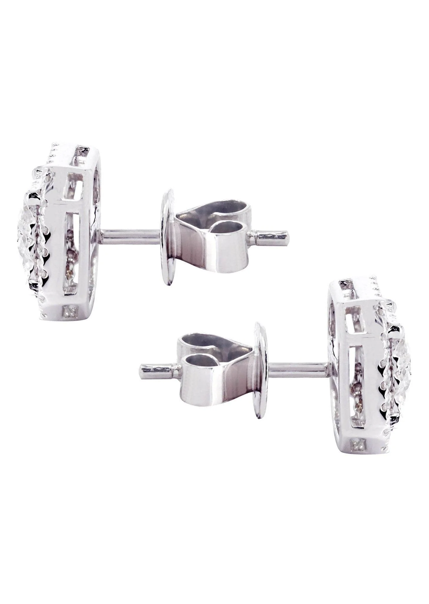 Diamond Stud Earrings For Men | 14K White Gold | 0.86 Carats - Image 2