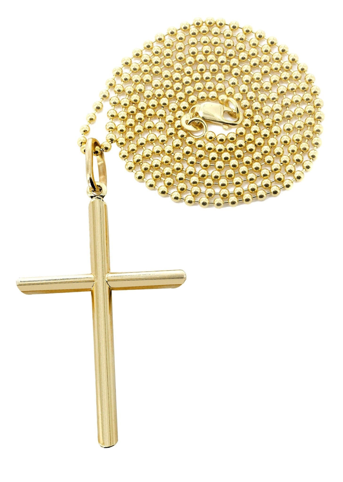 10K Yellow Gold Dog Tag Cross Necklace | Appx. 8.6 Grams