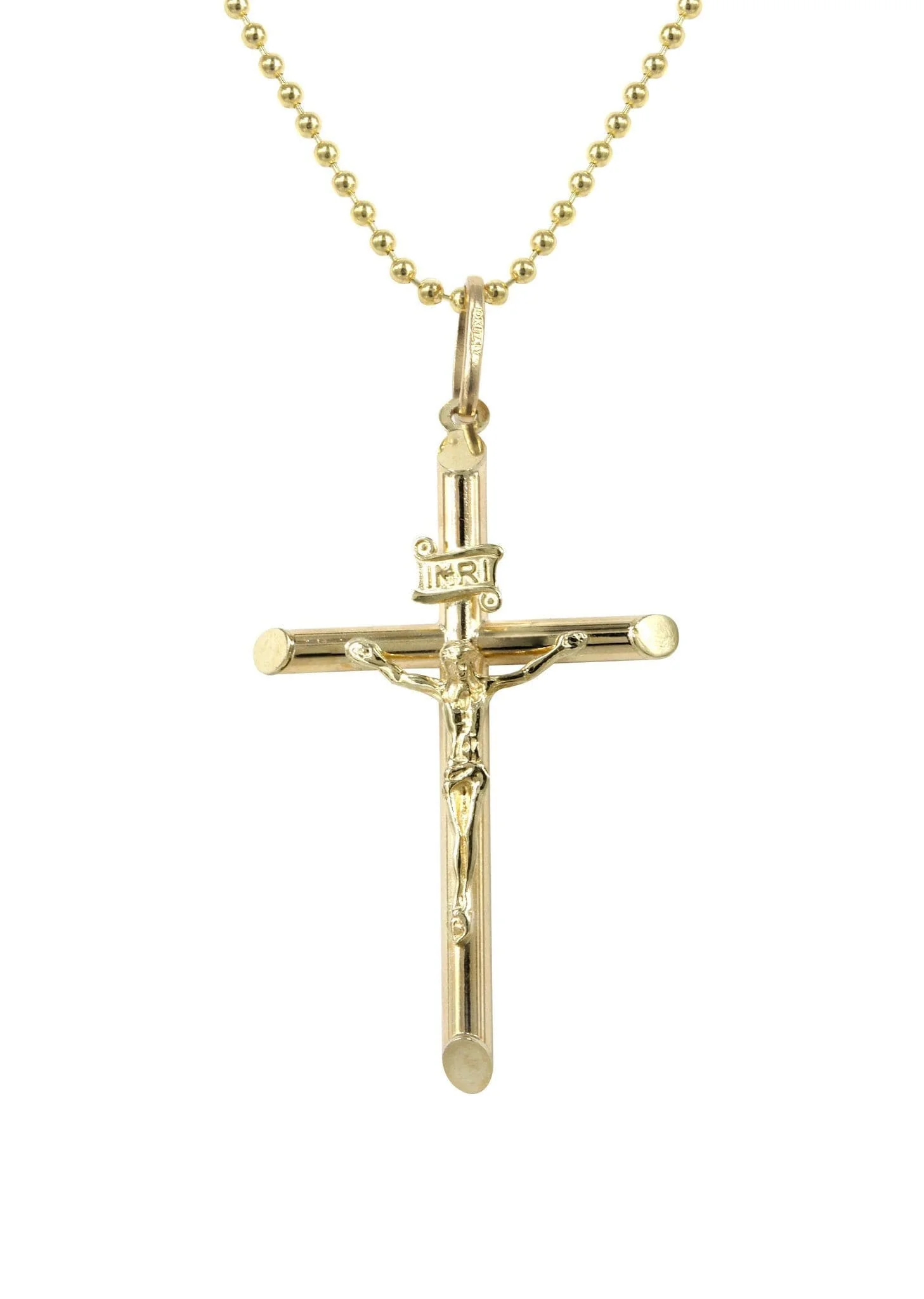 10K Yellow Gold Dog Tag  Cross / Crucifix Necklace | Appx. 9.1 Grams - Image 2