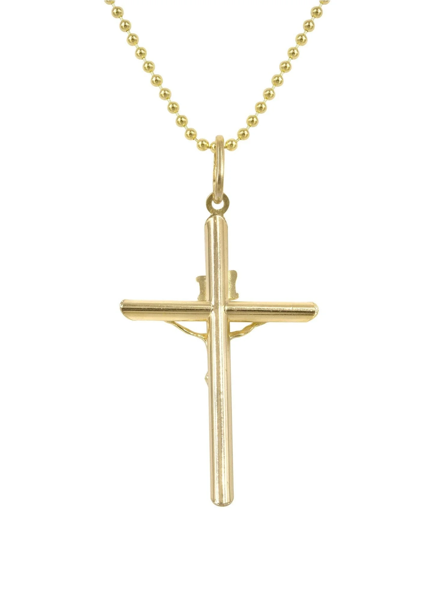 10K Yellow Gold Dog Tag  Cross / Crucifix Necklace | Appx. 9.1 Grams - Image 3