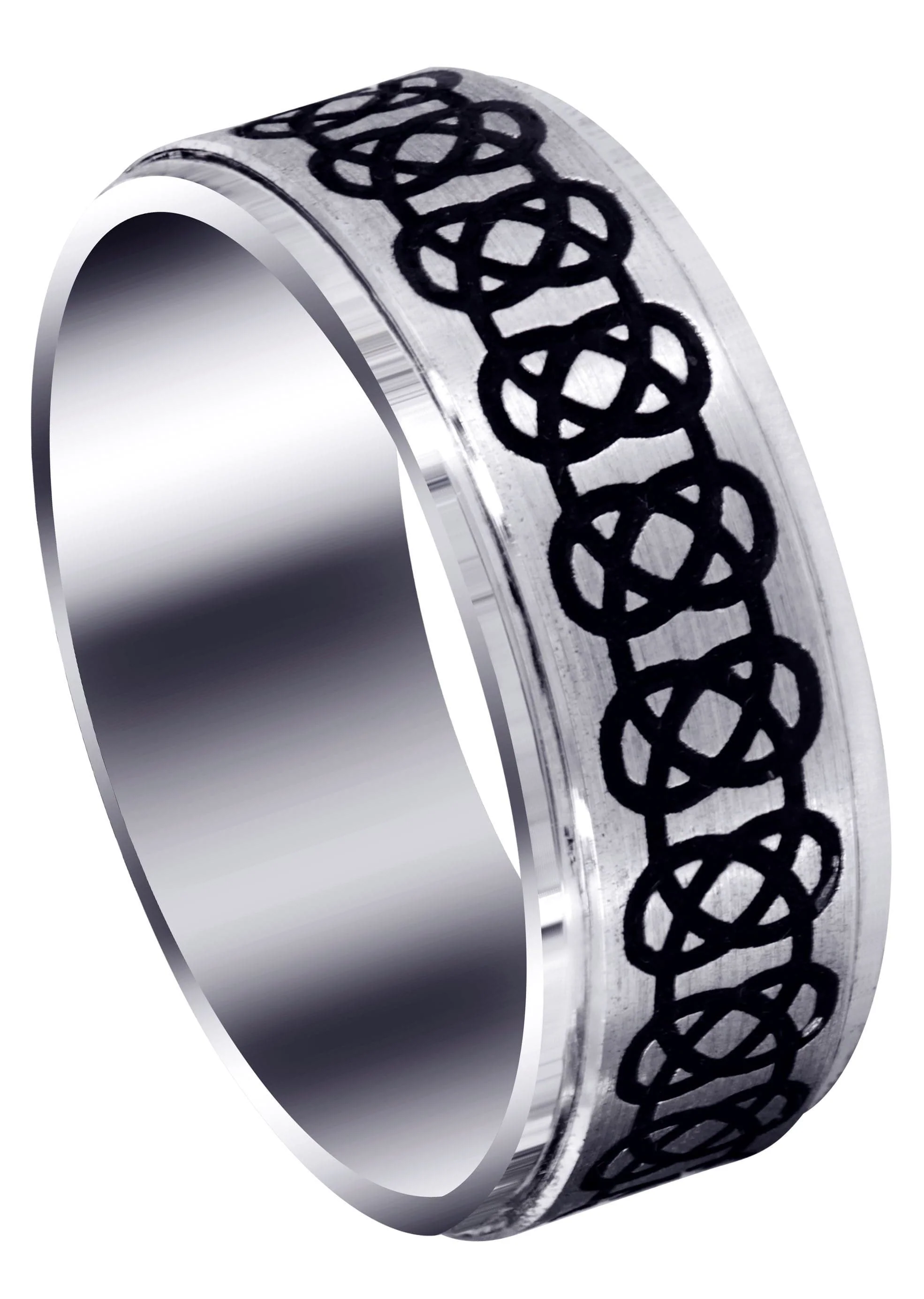 Contemporary Unique Mens Wedding Band | Satin / Hish Polish Finish (Julian)