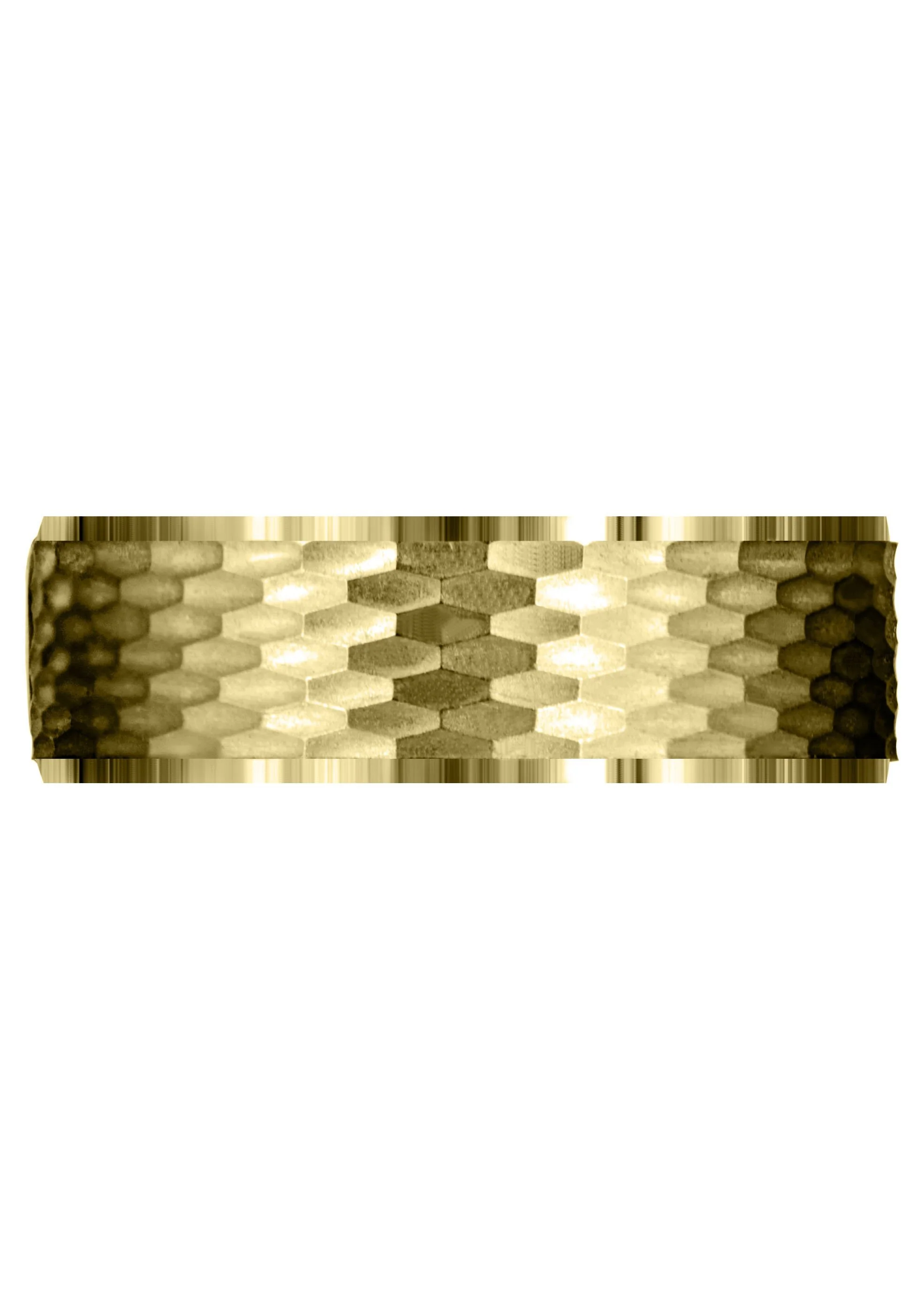 Yellow Gold Fancy Carved Contemporary Mens Wedding Band | Satin / High Polish Finish (Owen) - Image 2
