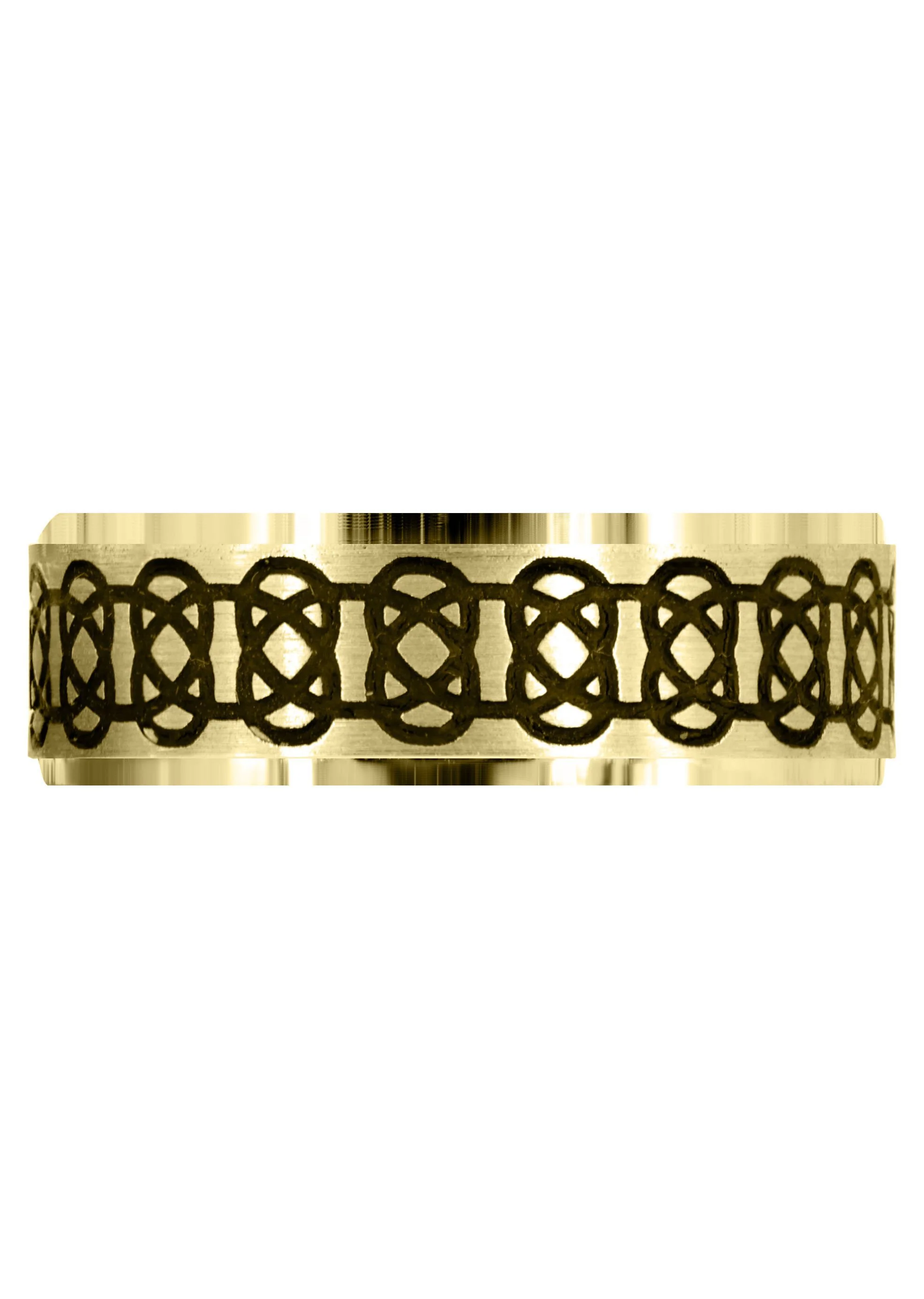 Yellow Gold Contemporary Unique Mens Wedding Band | Satin / Hish Polish Finish (Julian) - Image 2