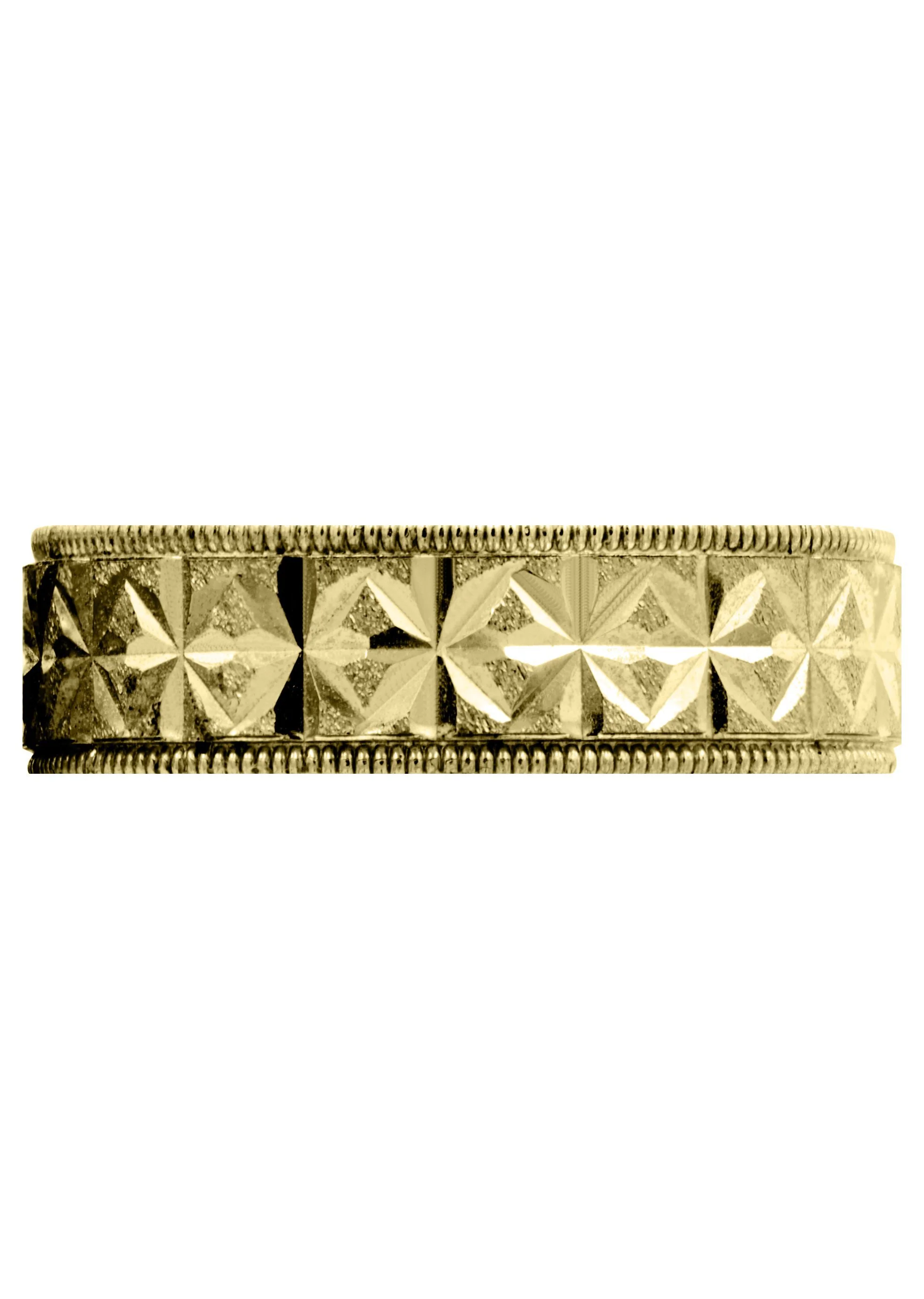 Yellow Gold Contemporary Unique Mens Wedding Band | Stone Finish (Justin) - Image 2