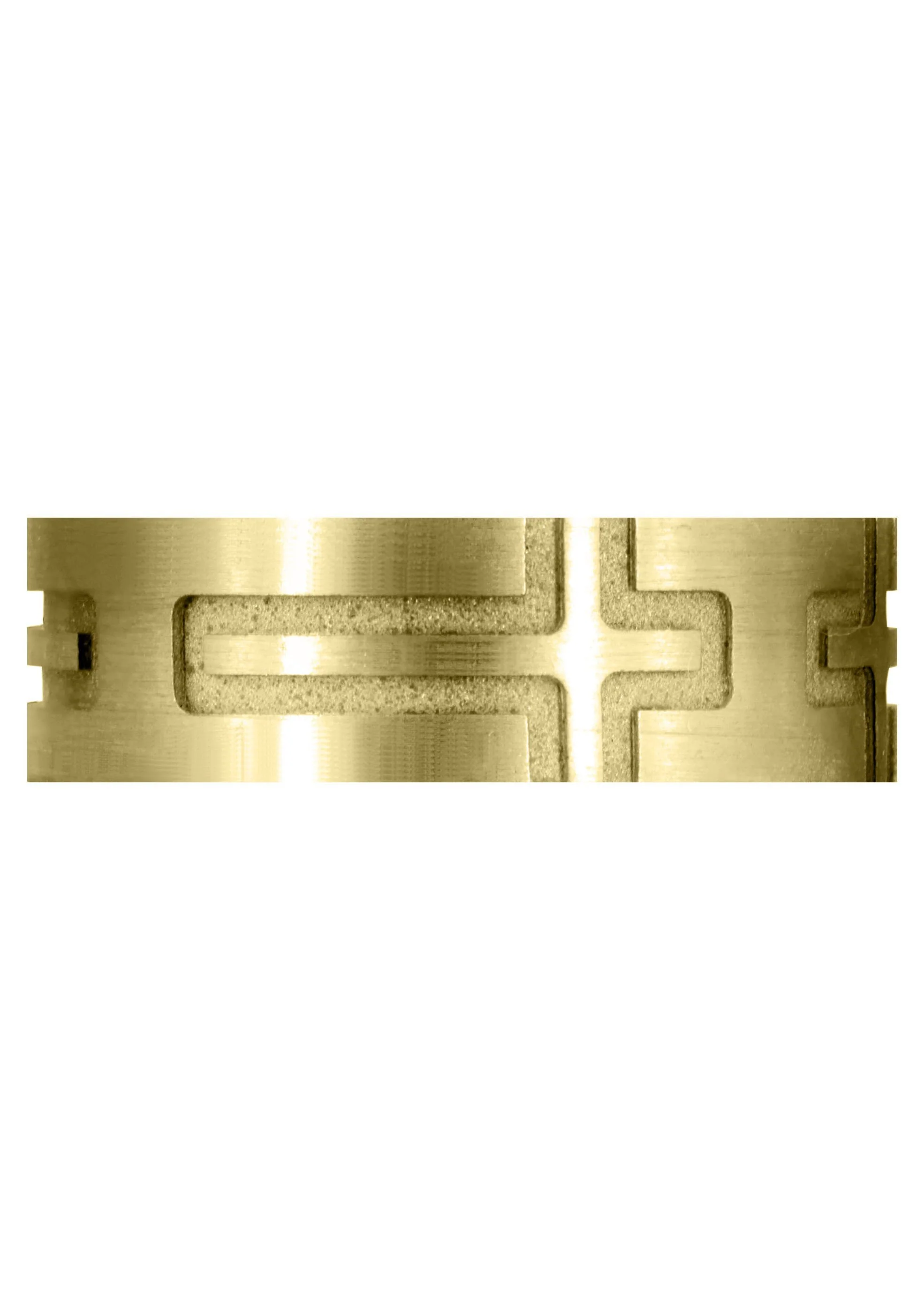 Yellow Gold Fancy Carved Religious Mens Wedding Band | Satin Finish (Jaxon) - Image 2