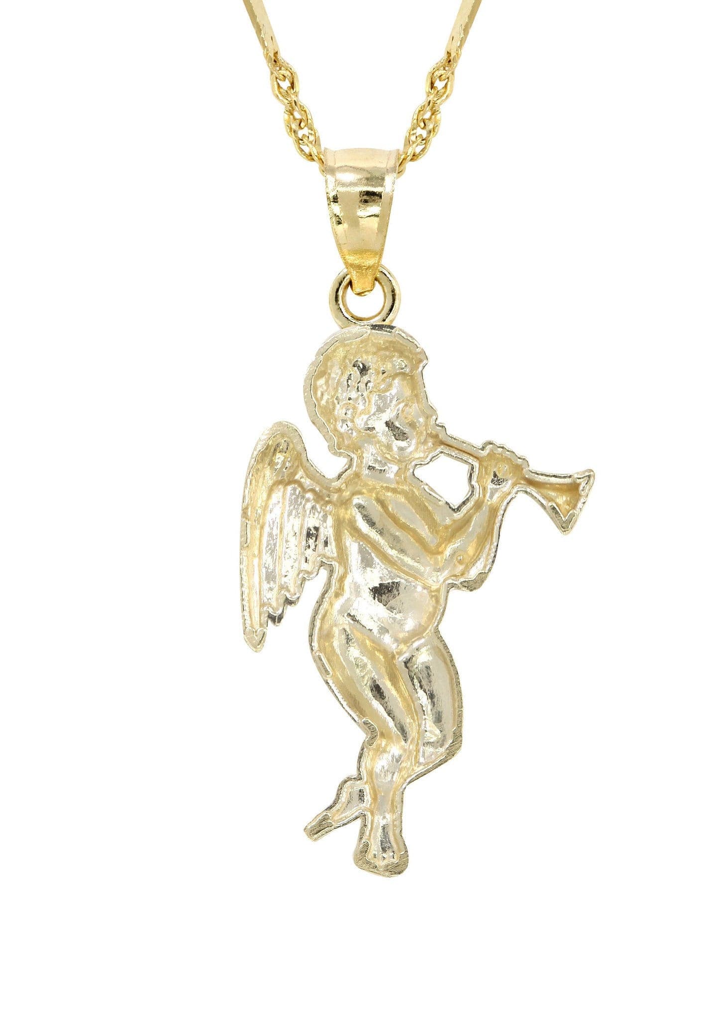 10K Yellow Gold Fancy Link Angel Necklace | Appx. 4.8 Grams - Image 3