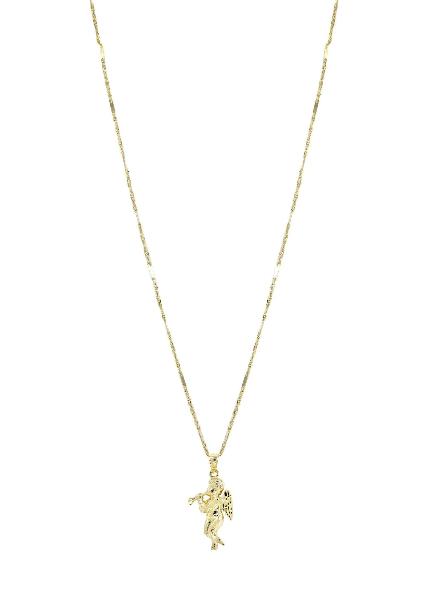 10K Yellow Gold Fancy Link Angel Necklace | Appx. 4.8 Grams - Image 5