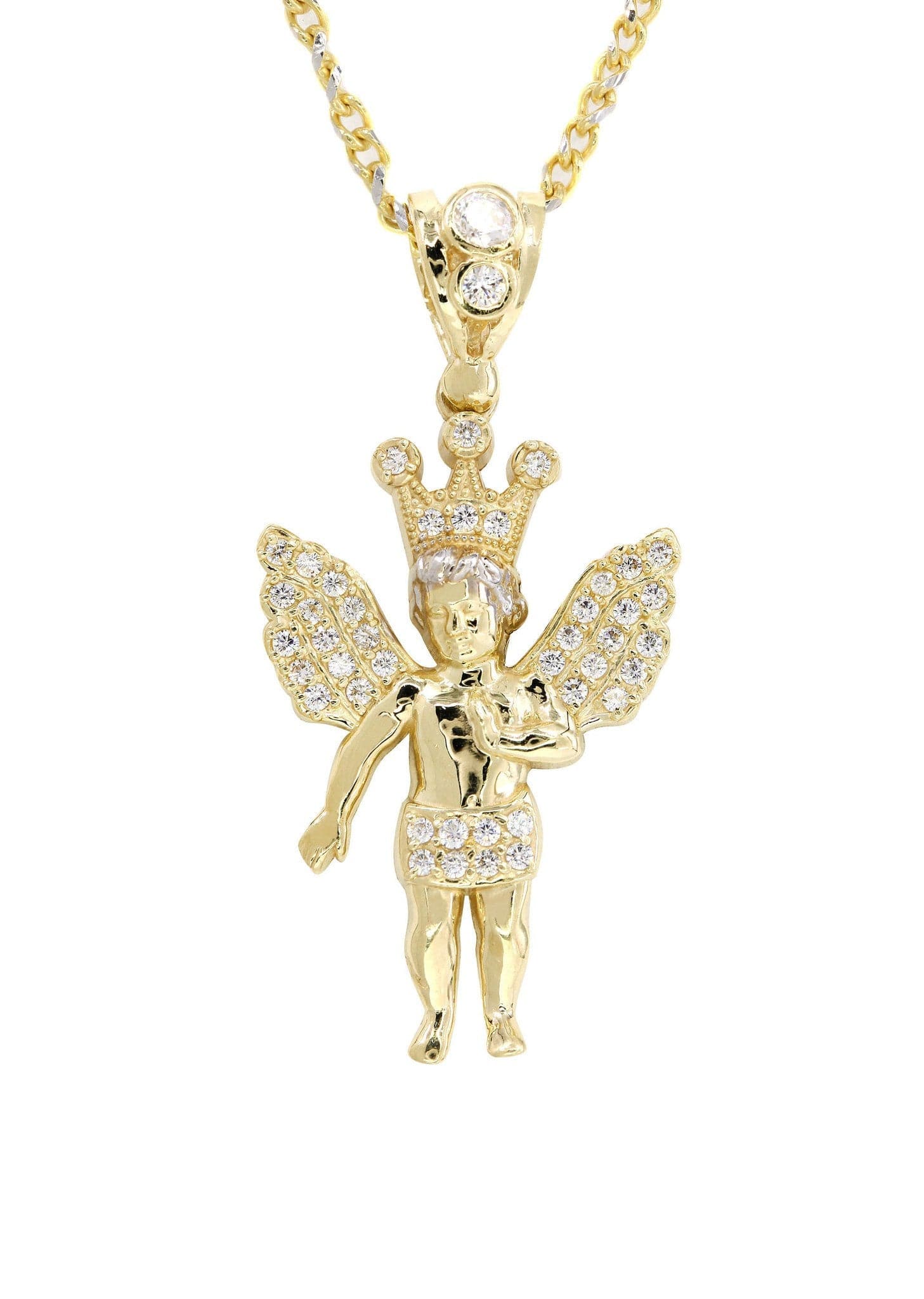 10K Yellow Gold Fancy Link Angel Necklace| Appx. 10 Grams - Image 2