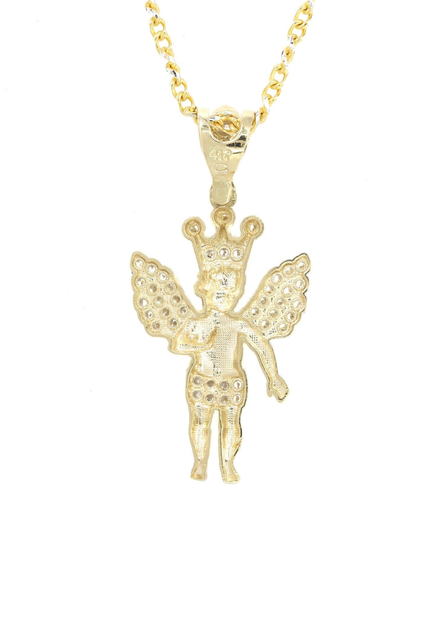 10K Yellow Gold Fancy Link Angel Necklace| Appx. 10 Grams - Image 3