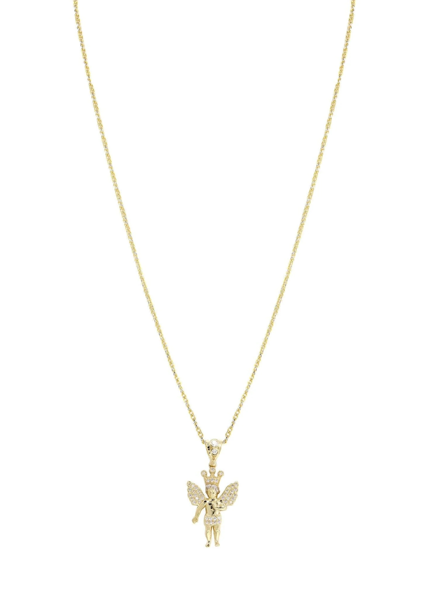 10K Yellow Gold Fancy Link Angel Necklace| Appx. 10 Grams - Image 5