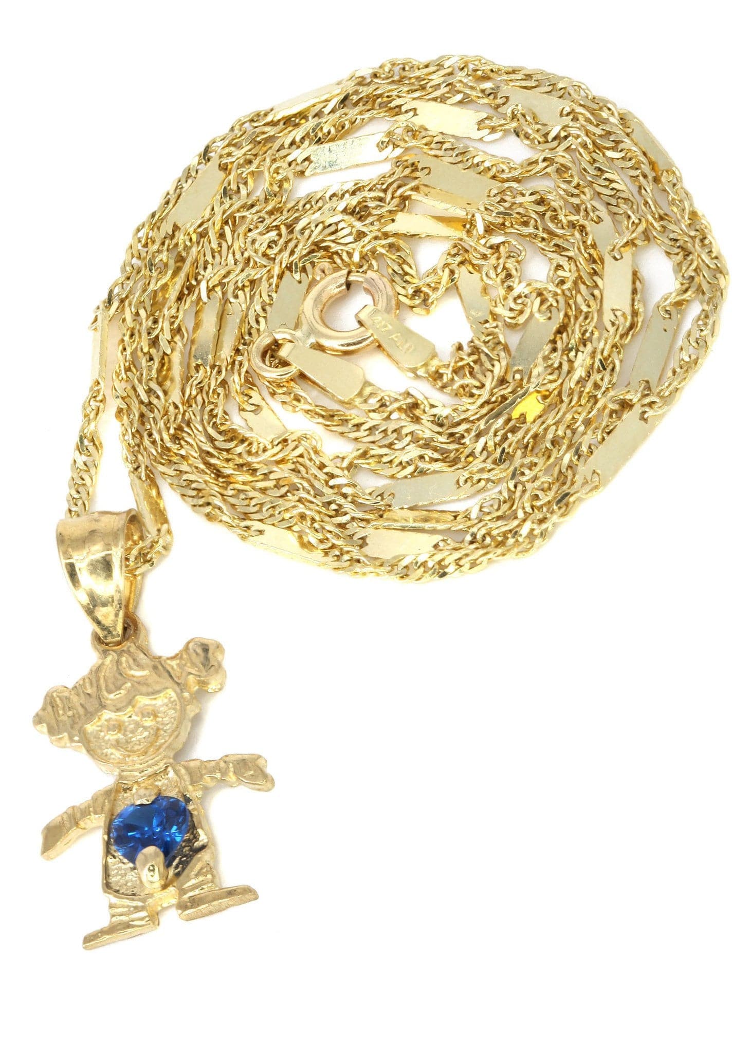 10K Yellow Gold Fancy Link Children Necklace | Appx. 5.8 Grams