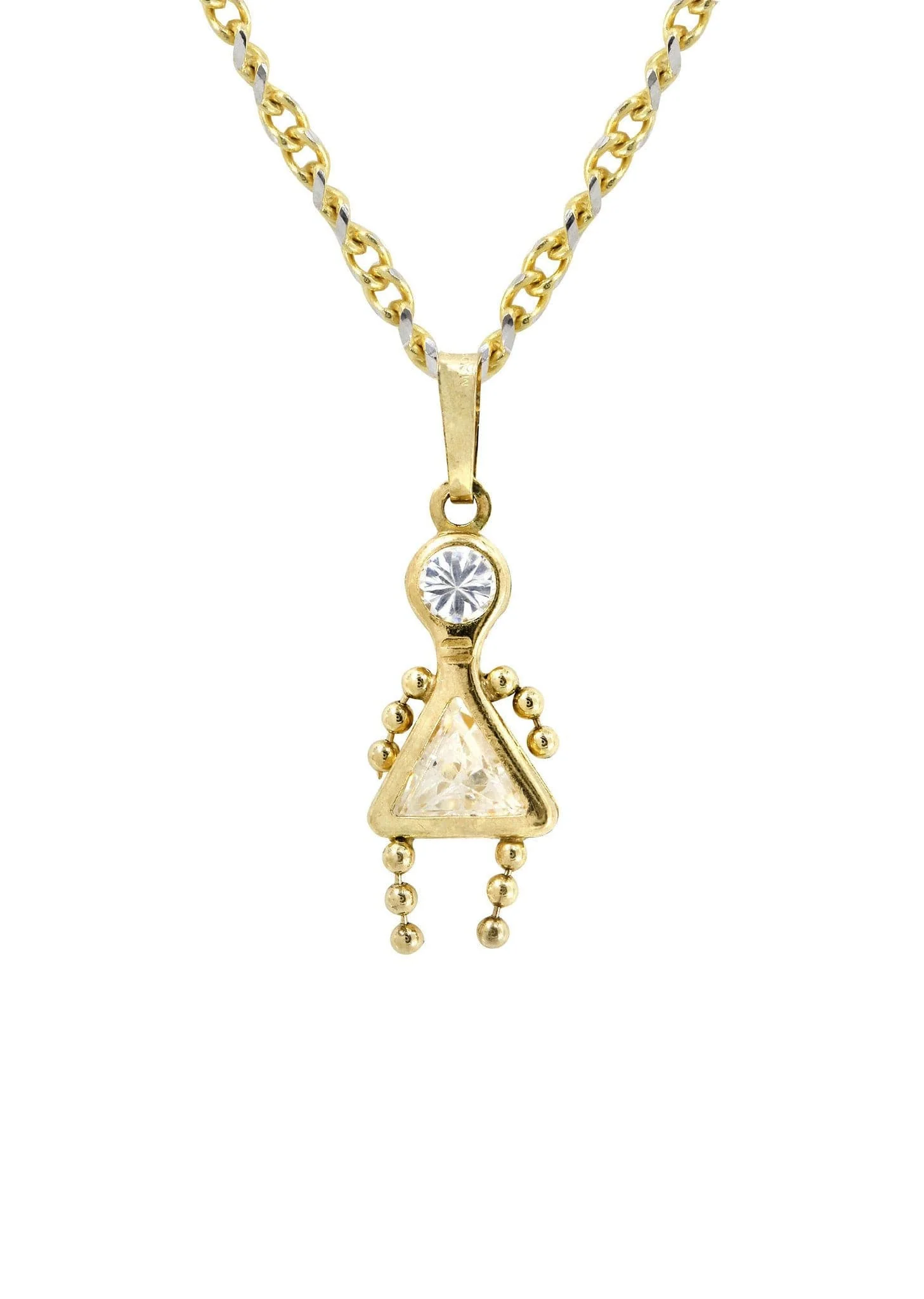 10K Yellow Gold Fancy Link  Children Necklace | Appx. 5.3 Grams - Image 2