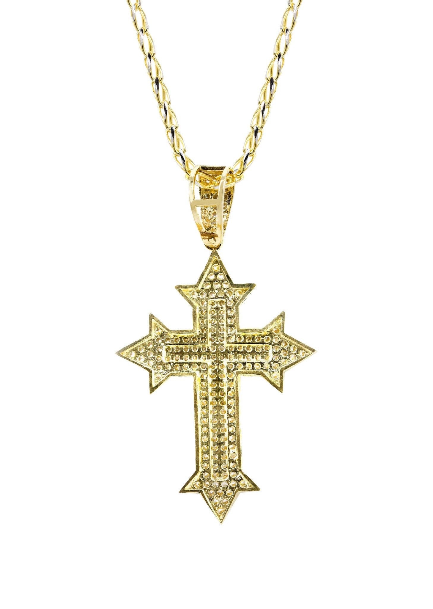 10K Yellow Gold Fancy Link Gold Cross Necklace | Appx. 13.5 Grams - Image 3