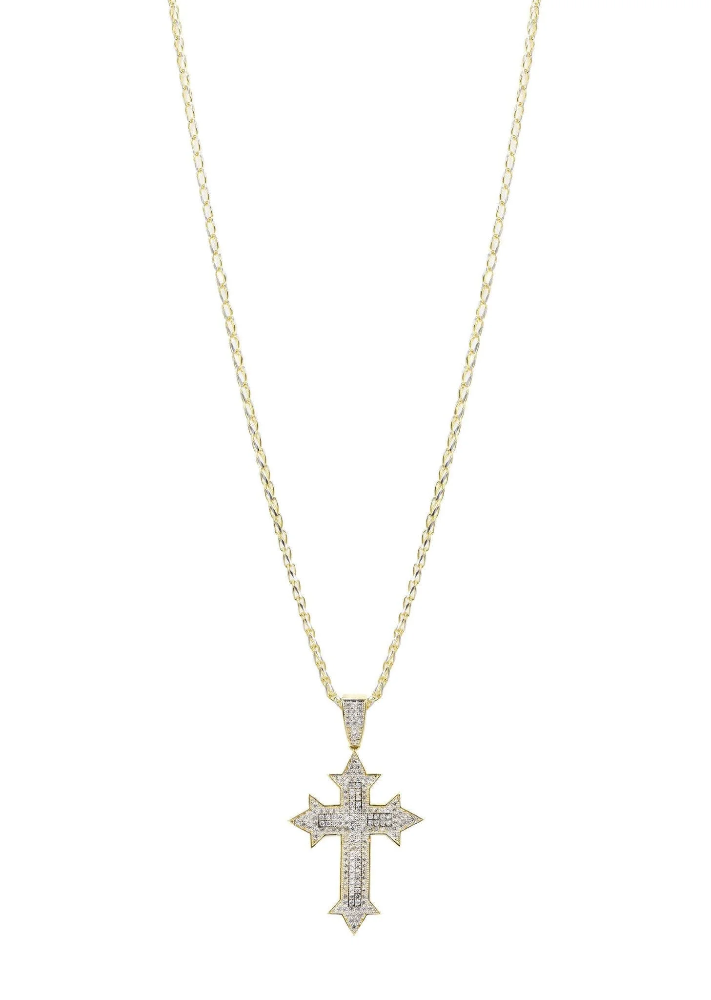 10K Yellow Gold Fancy Link Gold Cross Necklace | Appx. 13.5 Grams - Image 5
