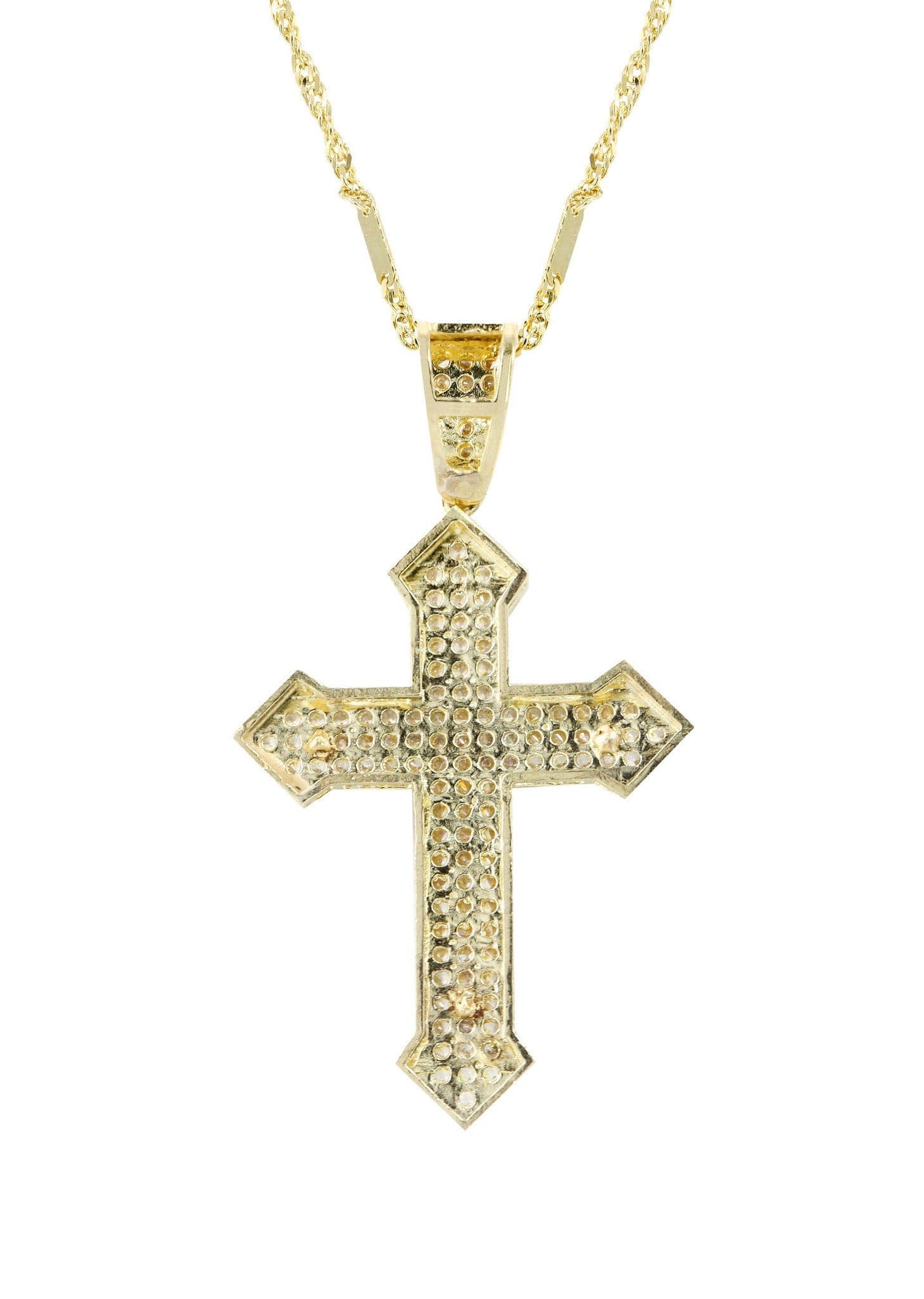 10K Yellow Gold Fancy Link Gold Cross / Crucifix Necklace | Appx. 7.4 Grams - Image 3