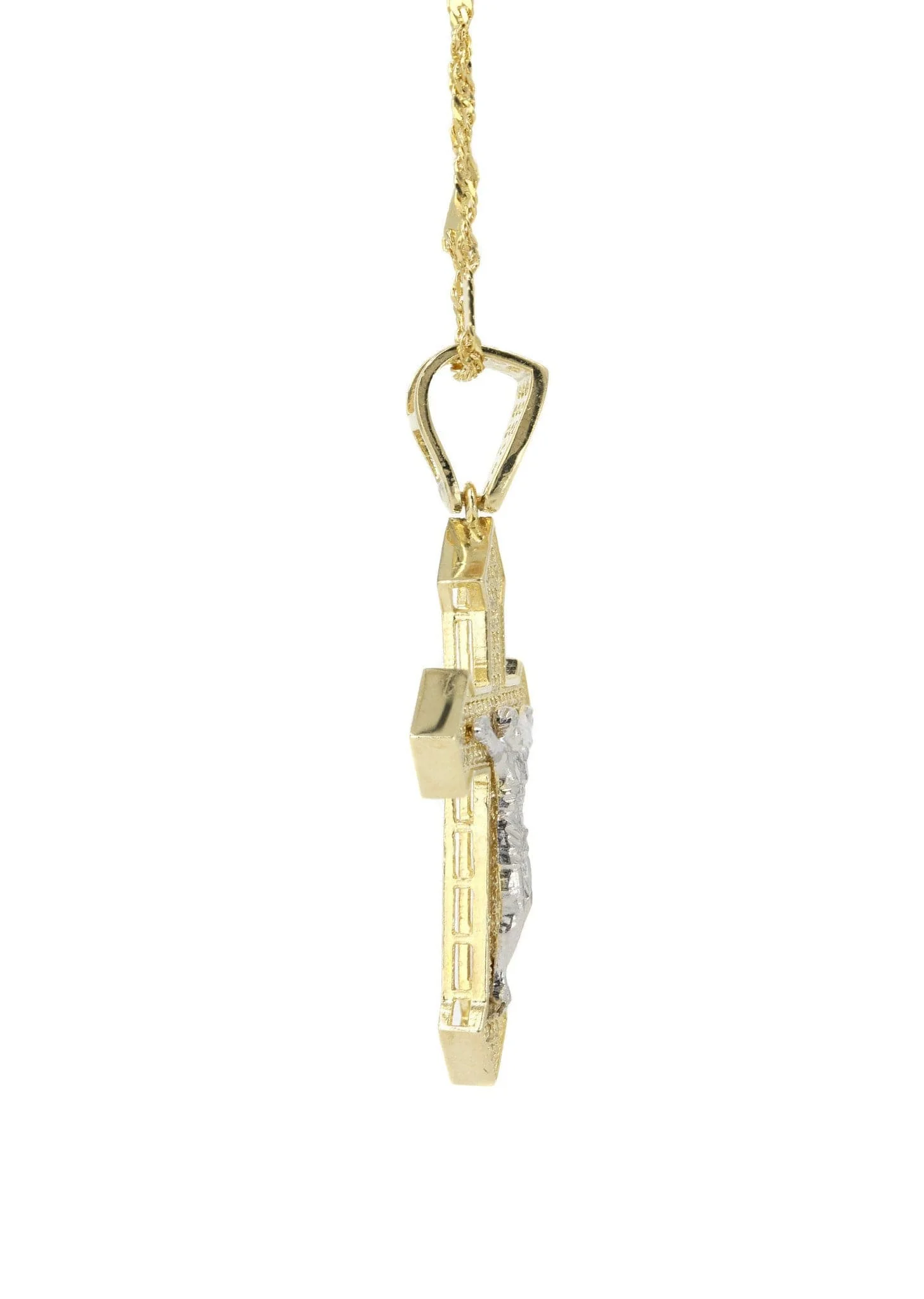 10K Yellow Gold Fancy Link Gold Cross / Crucifix Necklace | Appx. 7.4 Grams - Image 4