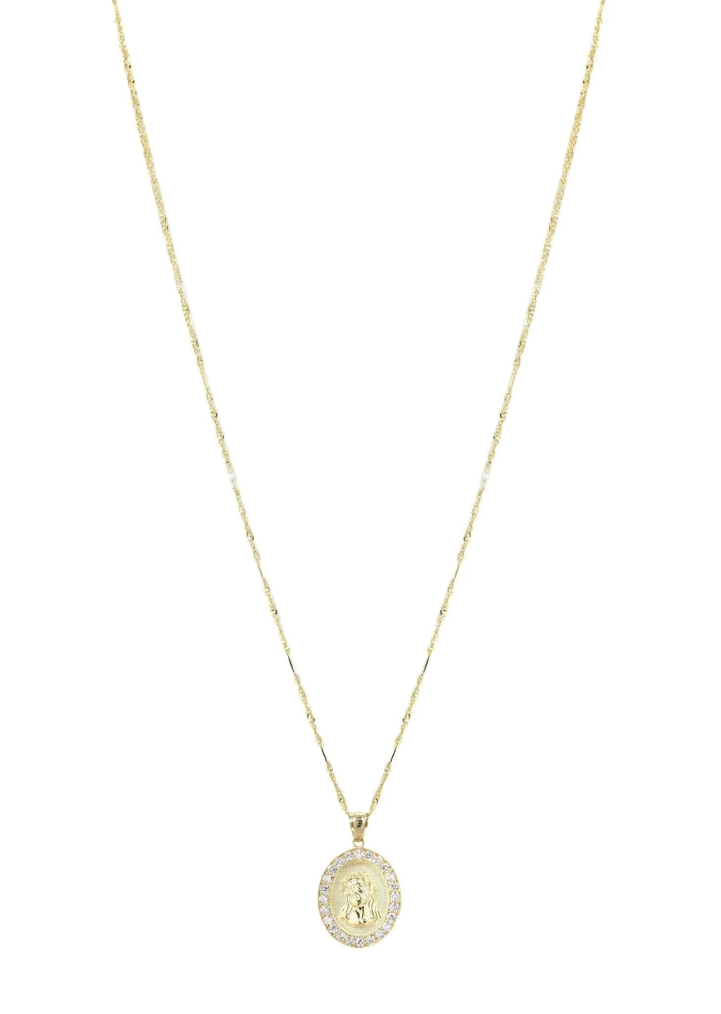 10K Yellow Gold Fancy Link  Jesus Piece Chain | Appx. 5.2 Grams - Image 5