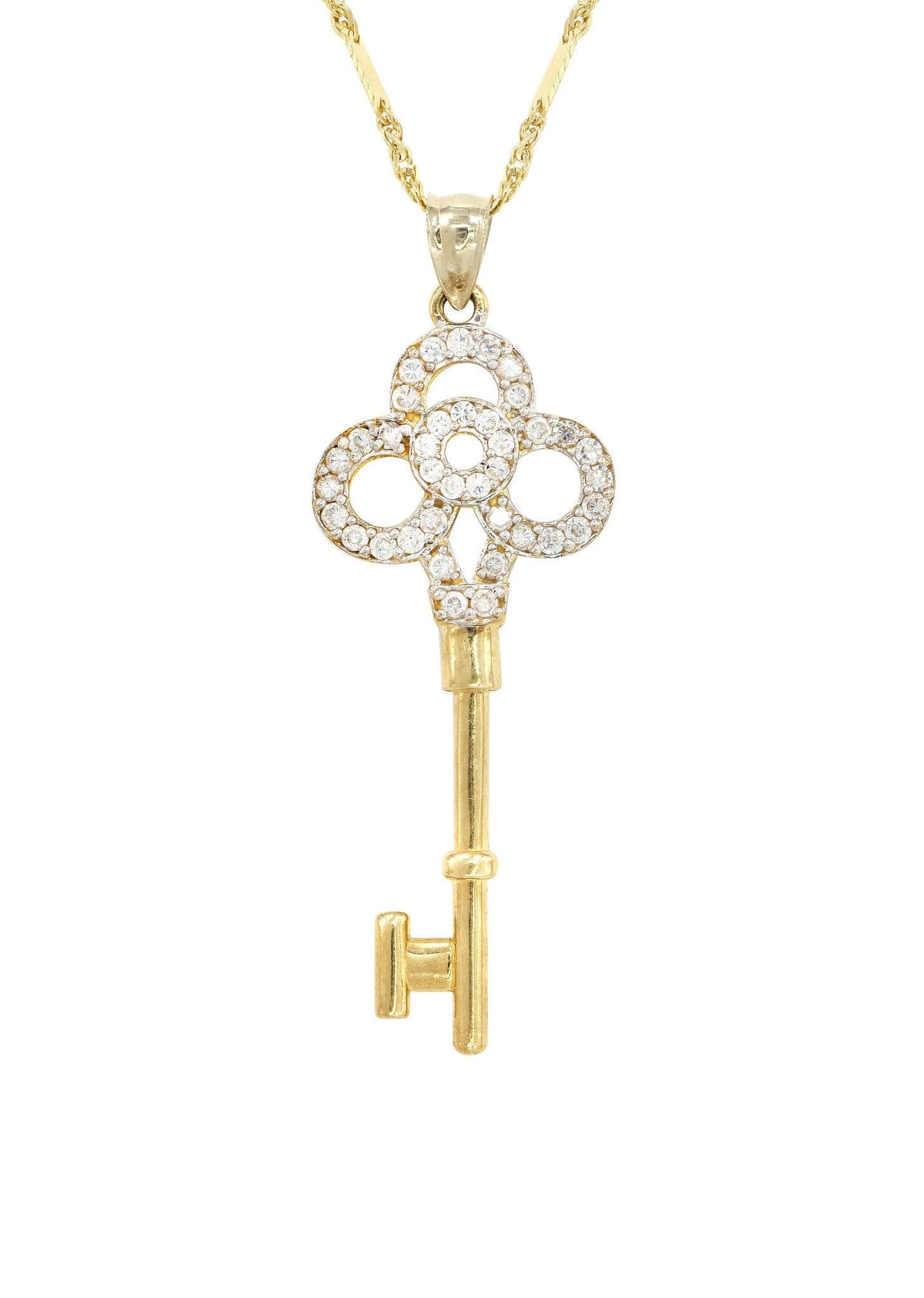 10K Yellow Gold Fancy Link Key Necklace | Appx. 5.2 Grams - Image 2