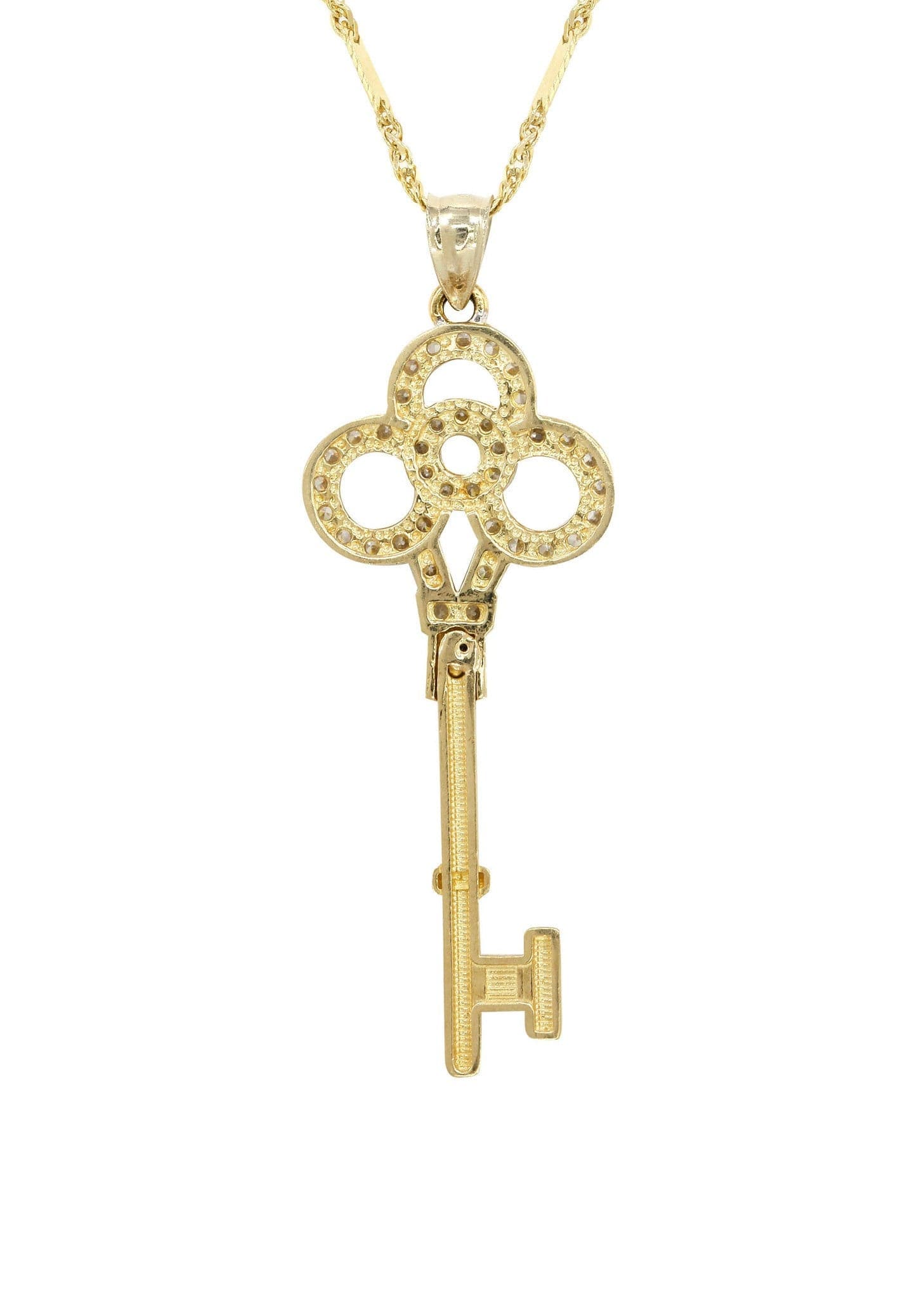 10K Yellow Gold Fancy Link Key Necklace | Appx. 5.2 Grams - Image 3